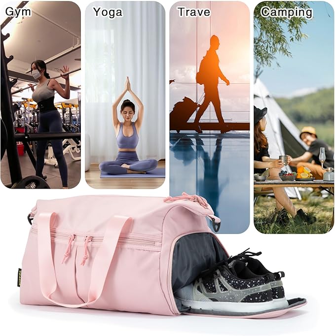 Weekender Duffel Bag with Shoe Compartment And Wet Pocket-Luggage Everyday Overnight Bag for Men and Women Travel-Carry On Gym Bag