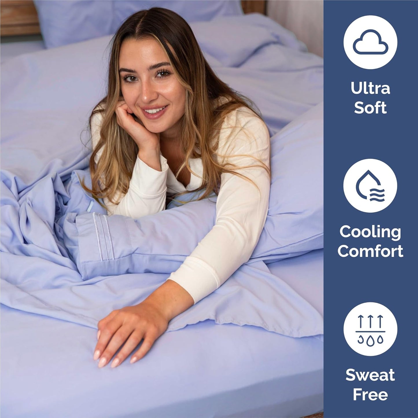 Split King Size Sheet Set by Oeko-Tex | 5-Piece Cooling & Breathable Bedding - Soft, Wrinkle-Free Lavender