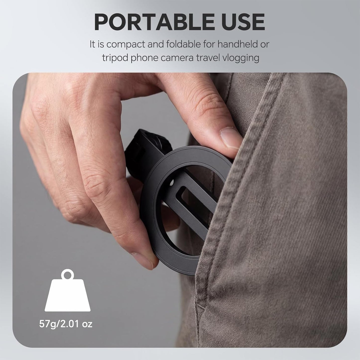 DAUEULITE 17/16/15, PM-10 Magnetic Metal Phone Mount with Cold Shoe Mount, Adjustable Rotatable Phone Tripod Holder