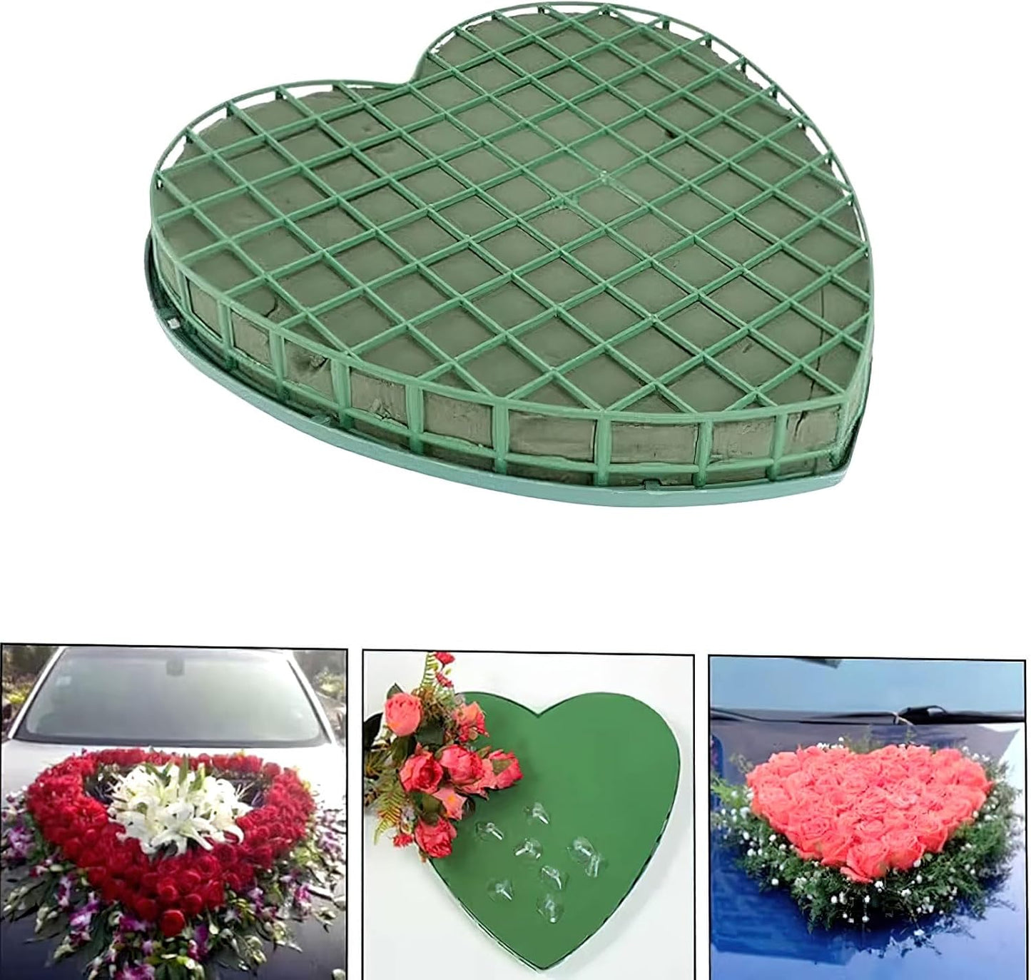 Skiennix Heart-Shaped Floral Foam Bricks - Ideal for Wedding Flower Arrangements | 20x20cm
