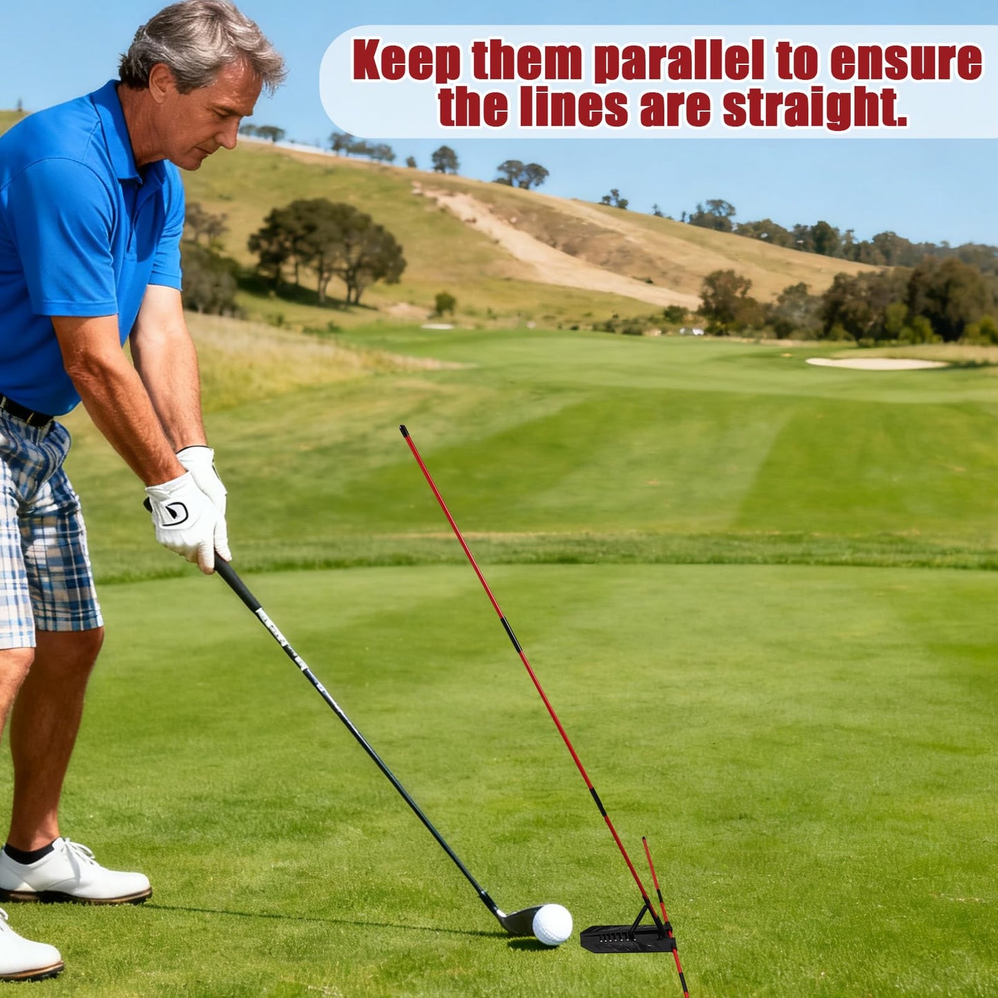 Pro Golf Alignment Sticks Holder, Golf Swing Plane & Path Training Aid Posture Alignment Trainer Equipment for Beginners Enthusiasts & Golfers Practice of All Ages