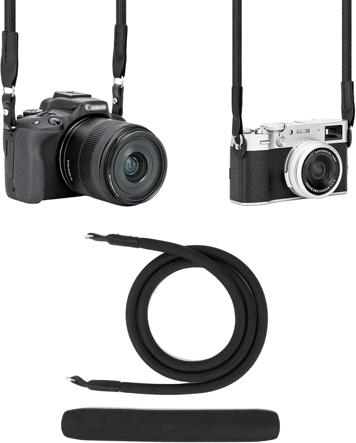 115cm ZV-E10 A7V A7IV A6400 A6700 XT4 XT3 XT20 XE4 5D 6D R7 R8 D3400 JJC Braided Rope Camera Strap, Soft Neck Shoulder