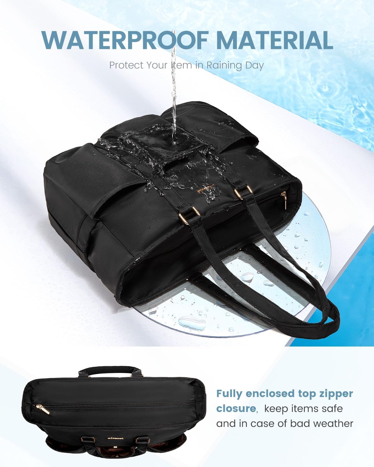LOVEVOOK Laptop Tote Bag for Women Work, Teacher Tote Bag Nurse Bag With Large Cup Holder, Utility Professional