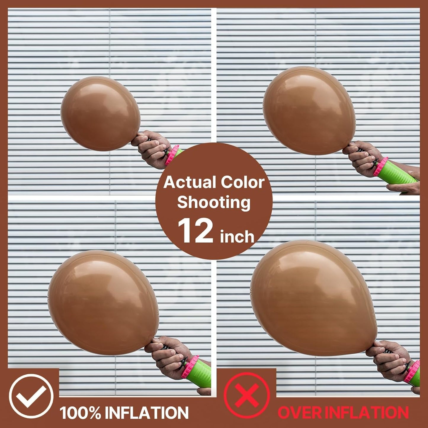PartyWoo Brown Balloons - 100 Pcs Boho Neutral Coffee Balloon Arch Kit | 18", 12", 10", 5" Sizes for Weddings & Parties