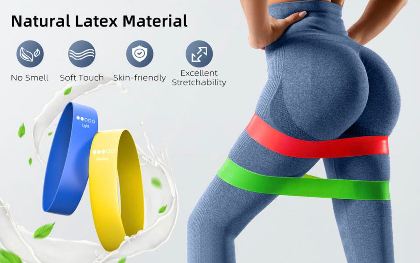 Resistance Bands Set for Workout – 5 Pack Durable Loop Exercise Bands for Strength Training, Physical Therapy, Yoga, Pilates – Non-Slip Home Gym Fitness Bands for Men & Women Bag - Carry Bag Included