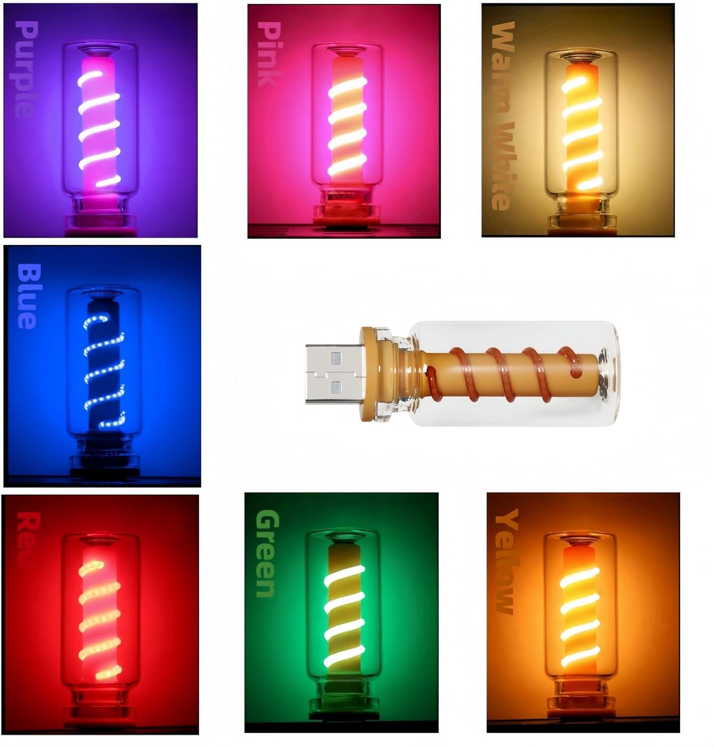 Generic 3D Dimmable Touch Control USB Car Interior Lights - Retro Creative LED Ambient Lighting, Universal USB Lights