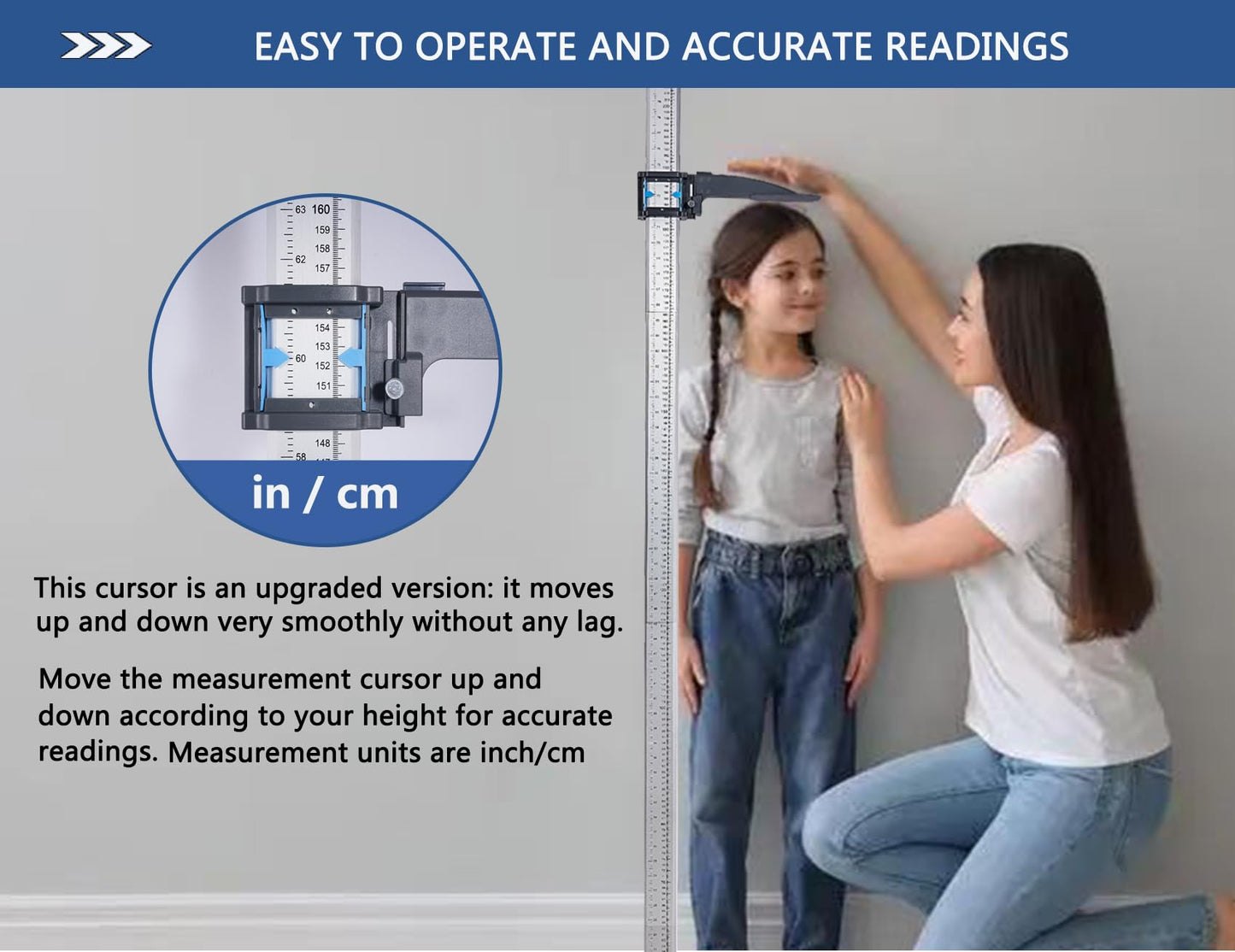 Aluminum Alloy for Adults and childrenHeight Measurement，Height Measure，Portable Height Measuring Rod(Error Accuracy is Adjustable)，for Home, Gym, Physical Examination, Medical use，8-85 in/20-217 cm