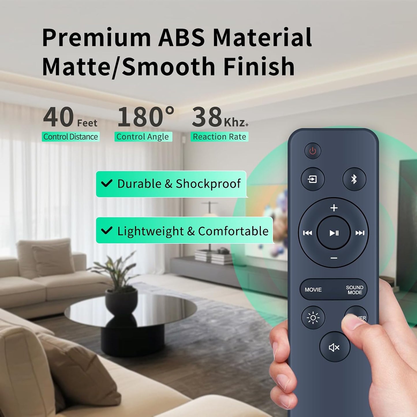 WDZP 100075108 20 Inch New Soundbar Remote Control for Onn Sound Bar Speaker