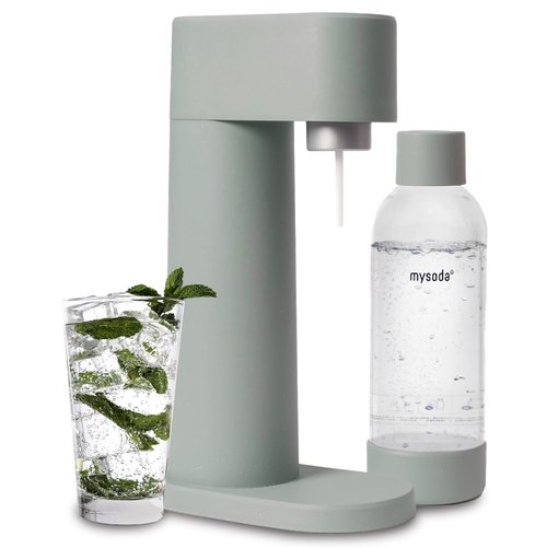 Mysoda Woody Soda Streaming Machine - Silent Carbonated Water Machine Robust Long-Lasting Aluminium Soda Maker - With 1L Water Bottle - Without CO2 Cylinder - Pigeon