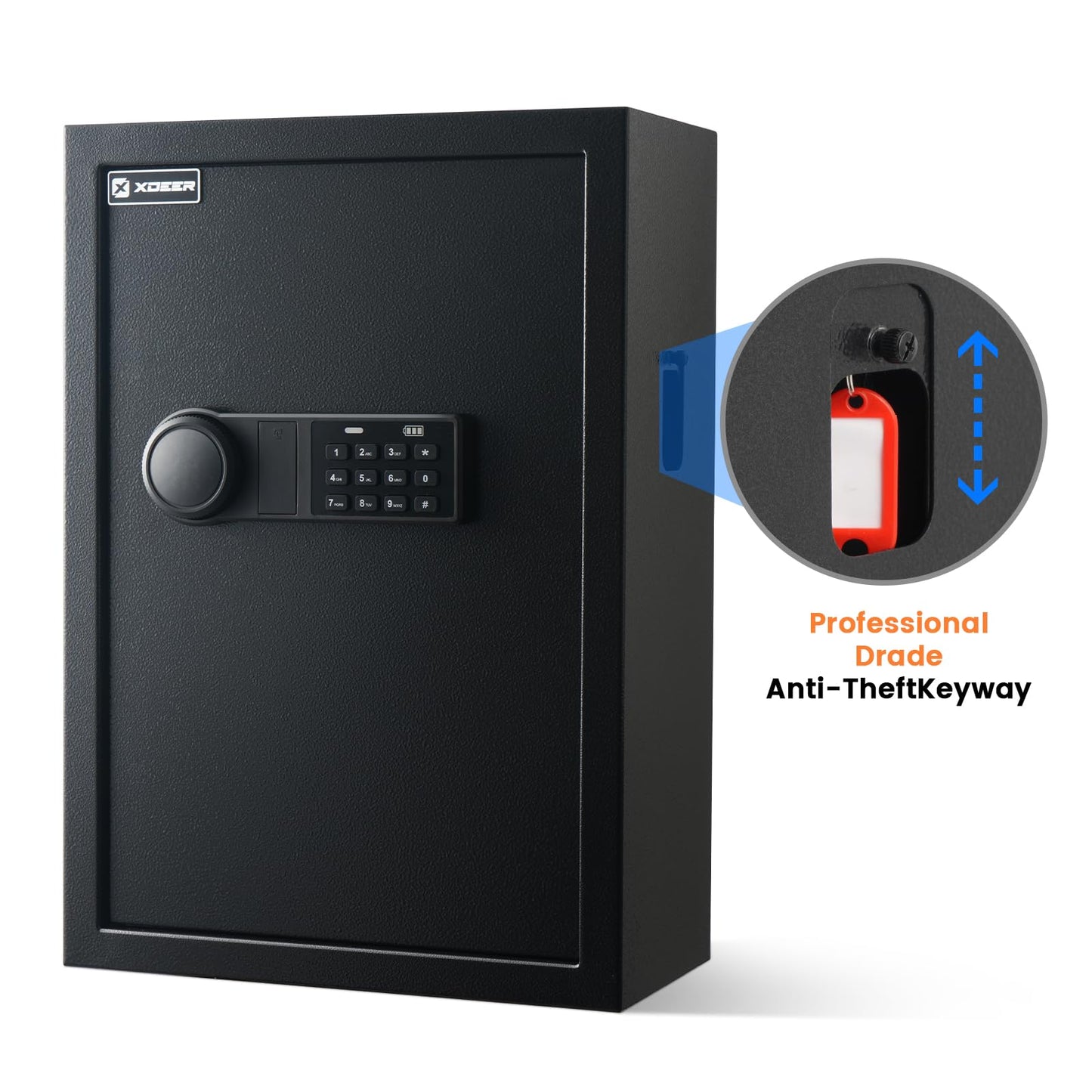 XDeer 172-Key Safe Wall Mount with Advanced Anti-Theft & LED Light, Key Cabinet with Combo & Key Lock for Hotels, Offices & Car Dealerships 1PCS