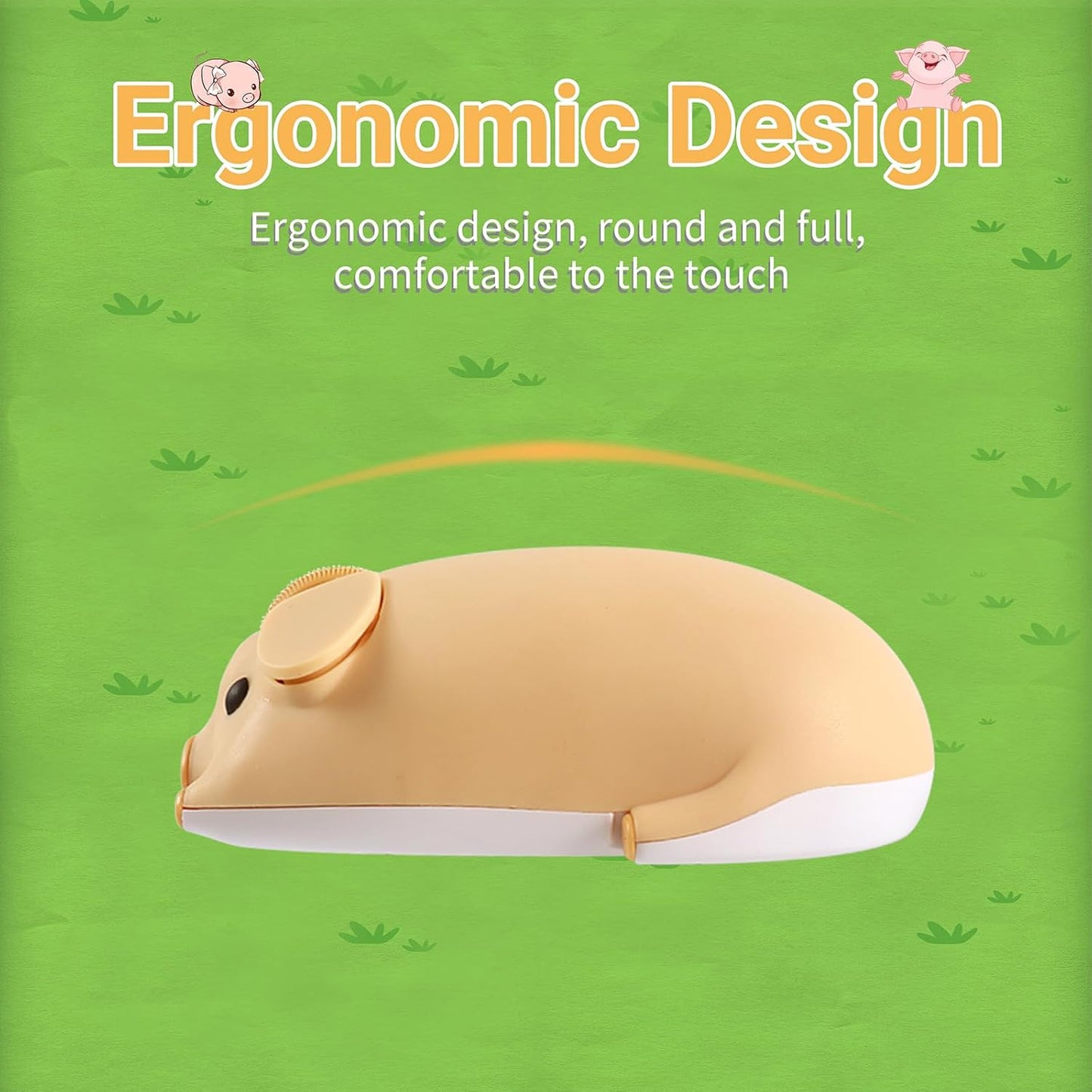 elec Space Cute Pig Design Wireless Mouse Dual Mode Bluetooth & USB Mouse, Silent Operation, Ergonomic, Perfect