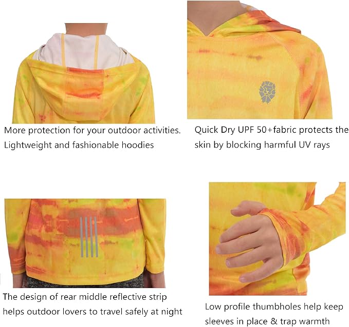Hoodies for Boys Outdoor Recreation Shirts - Youth Athletic Tops Sun Protection UPF 50+