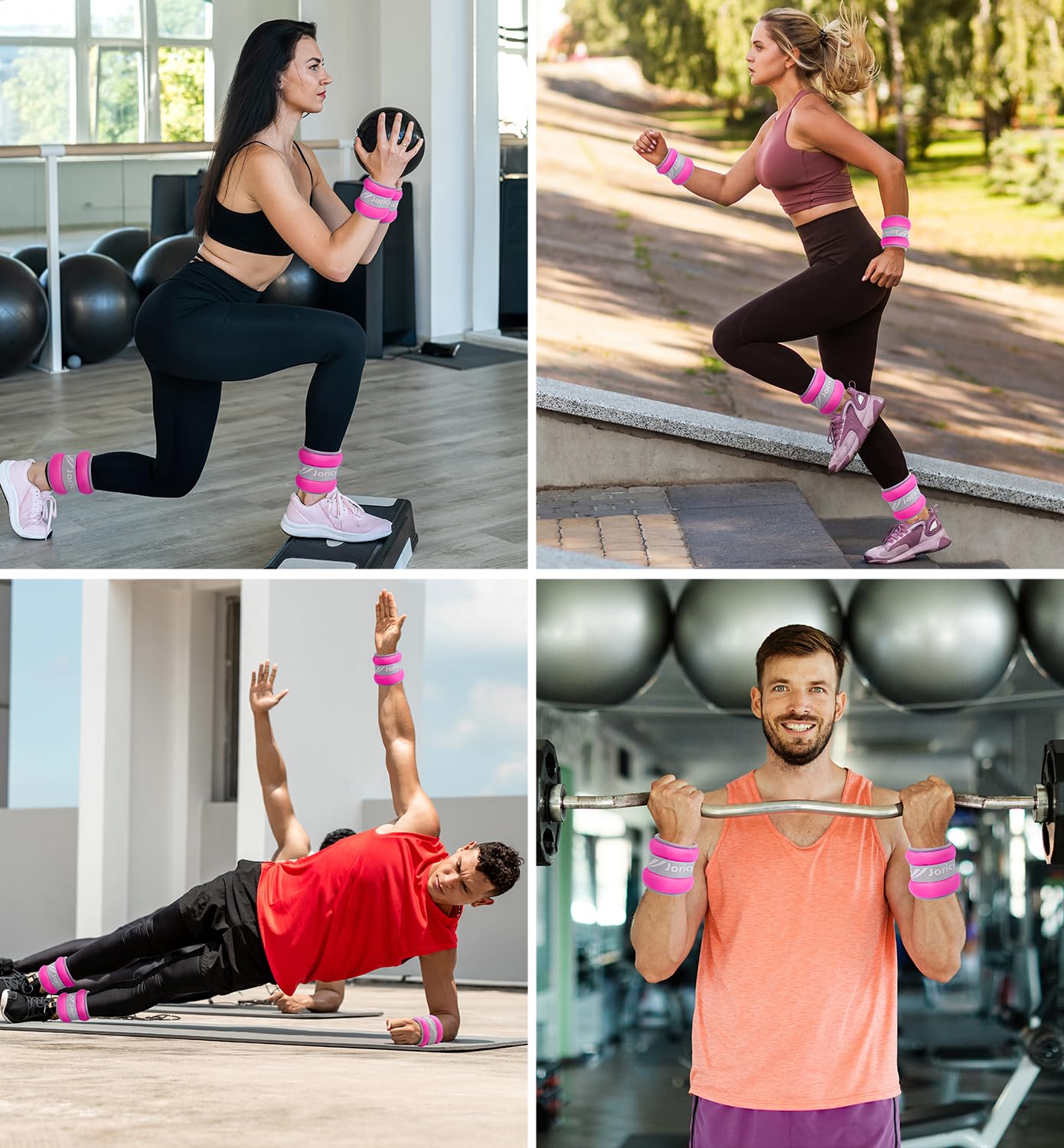Ankle Weights, Wrist Leg Arm Weights for Women Men Kids Child with Adjustable Straps,A Pair of 4LBS(2LB Each Weight) Strength Training Weighted for Jogging, Running, Walking, Fitness, Rose Red