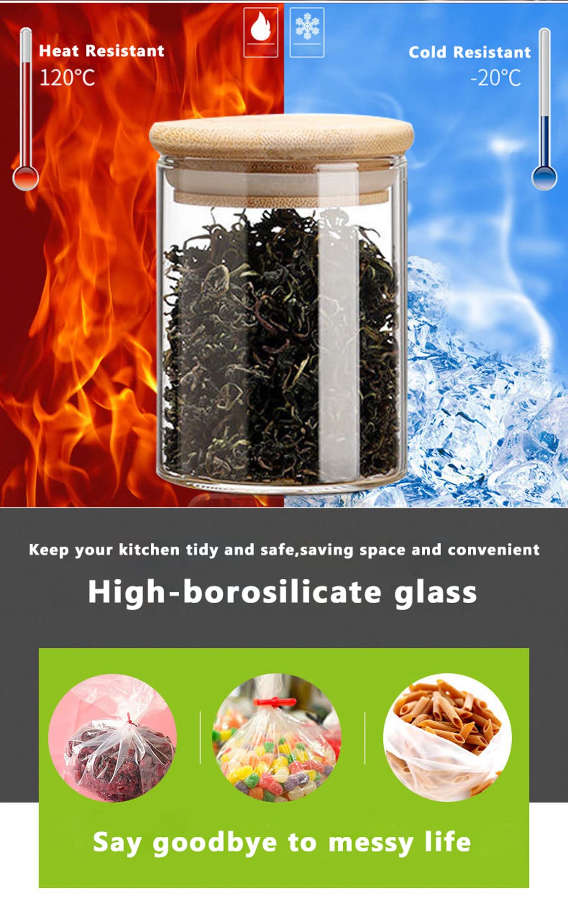 NEPIVEL 2-Pack 18.5oz Airtight Glass Meal Prep Containers with Lids – Overnight Oats Jars for Coffee, Nuts, Candy, Chia Seed Sugar & Pudding | Leakproof Borosilicate Glass Food Storage Jars