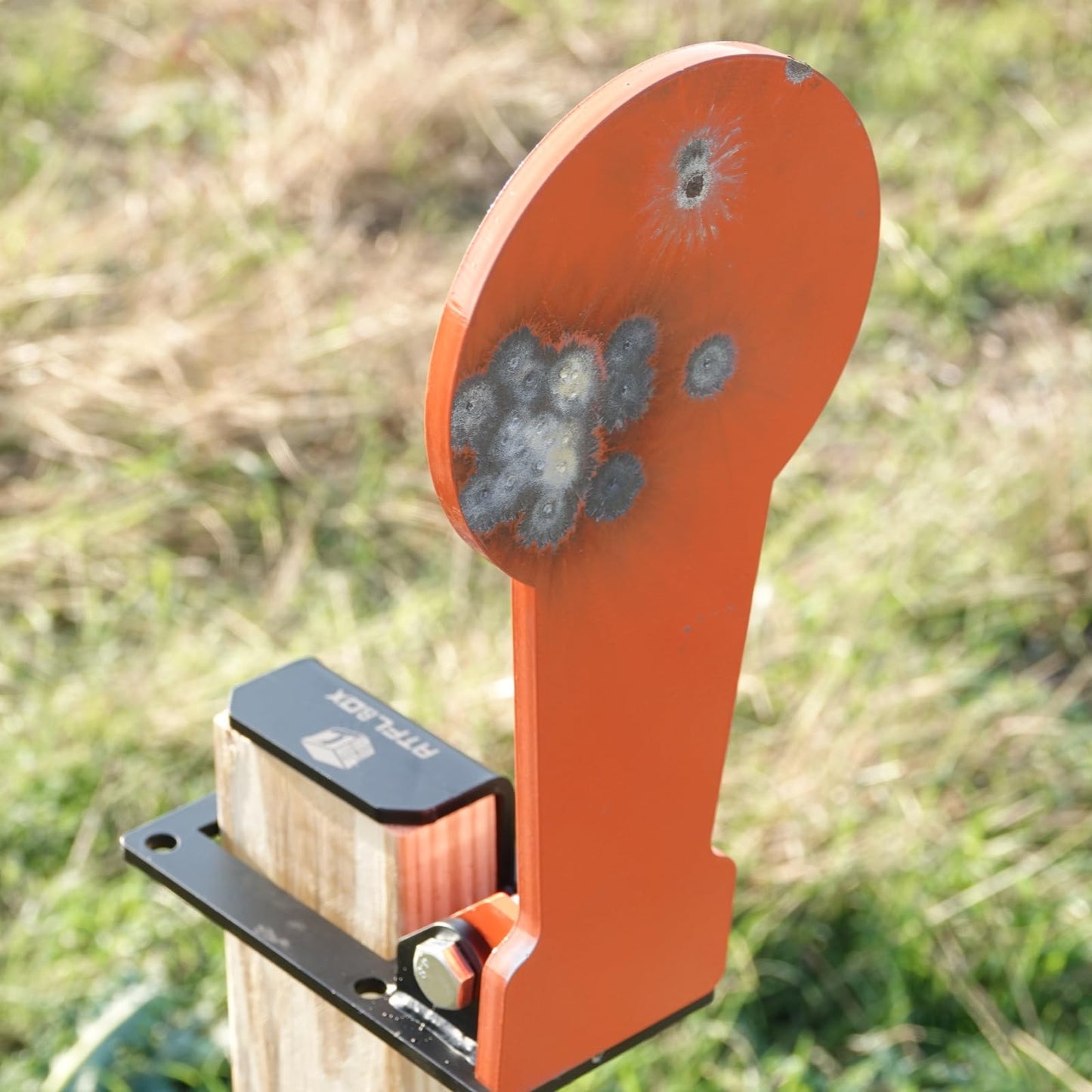 Atflbox 3/8" AR500 12.8'' Classic Popper Steel Shooting Target, 6'' Plate Auto Reset Target for Shooting Range, Suitable for Pistol, Rifle, Handgun, Shotgun, Rimfire