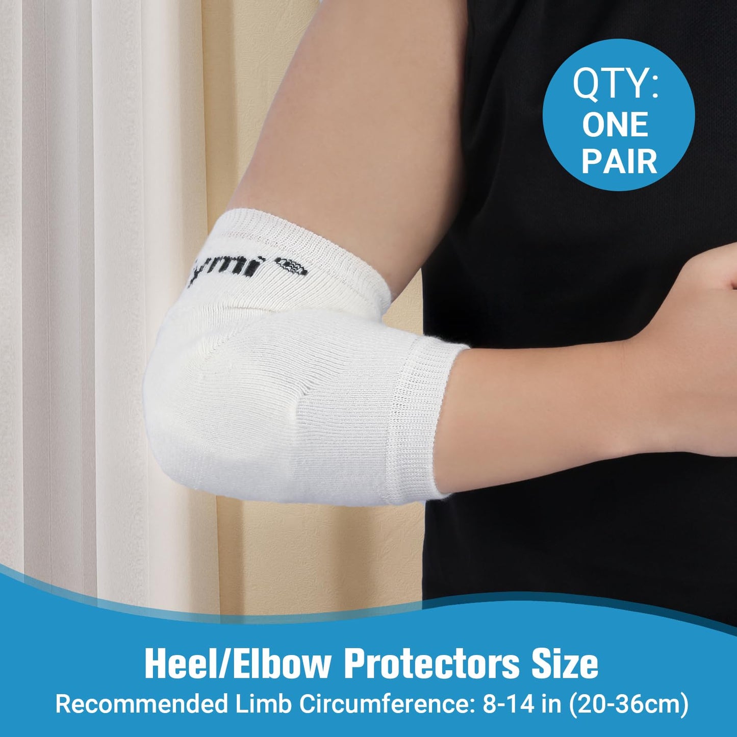 Awaiymi Heel And Elbow Protectors (One Pair) with Foam Pads, Lightweight Knit Elbows Pads for Elderly, Tendinitis, Arthritis and Plantar Fasciitis, Elbow Protector Sleeve for Men, Women, Medium Size