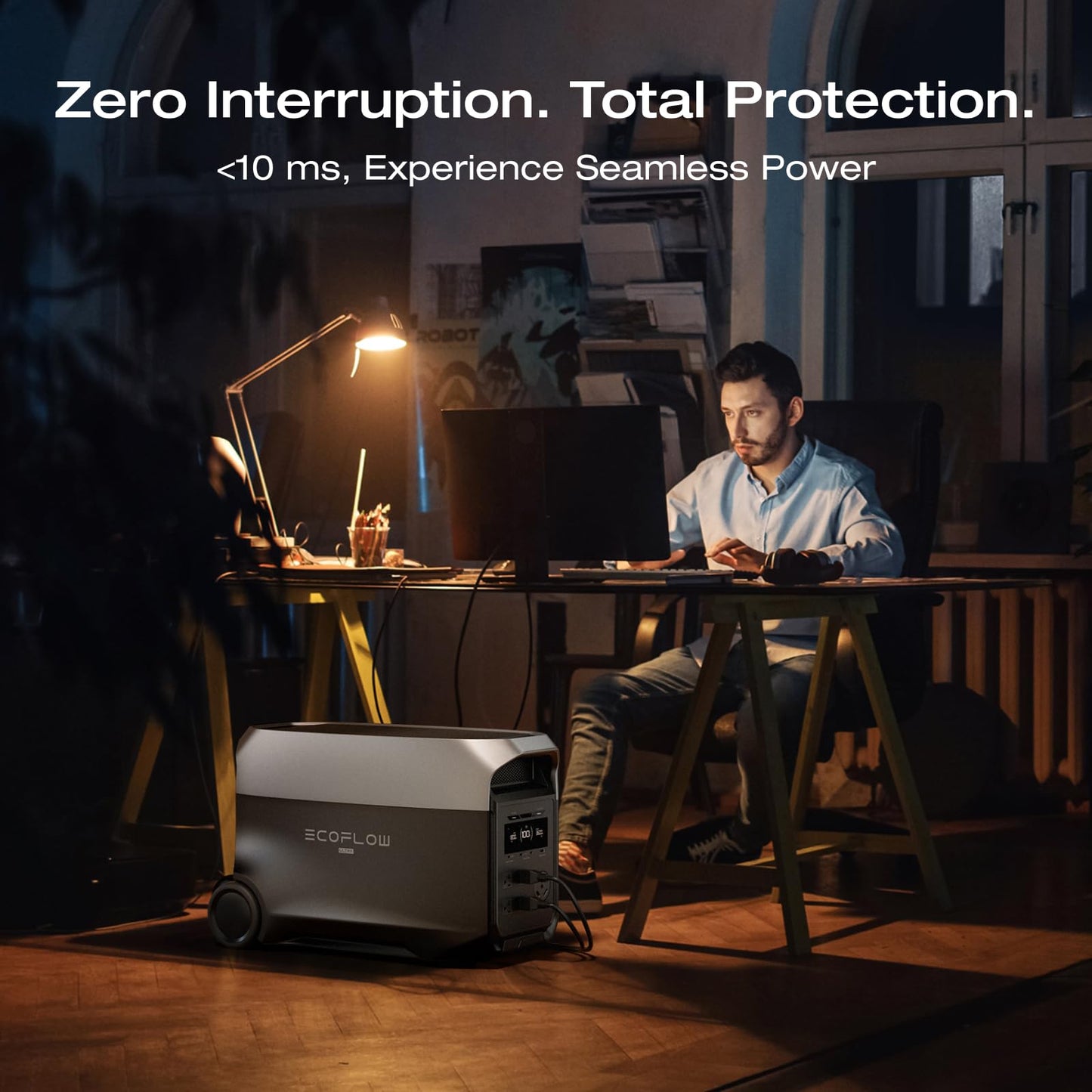 EF ECOFLOW DELTA 3 Ultra Portable Power Station with 2X220W Solar Panels, 3072Wh LiFePO4 Battery, 3600W (Surge 7200W) Output, Solar Generator for Home Use, Camping Accessories, Emergencies & RV Backup