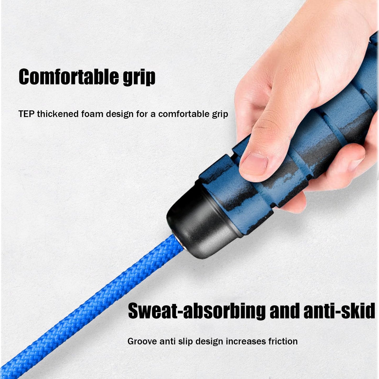 16 FT Long Jump Rope for Kids Adults,Double Dutch Jump Rope,Adjustable Skipping Ropes with High-strength Nylon Braided Rope Core,360°Rotation Not Entangled,Long Enough for 2-4 Jumpers.Blue