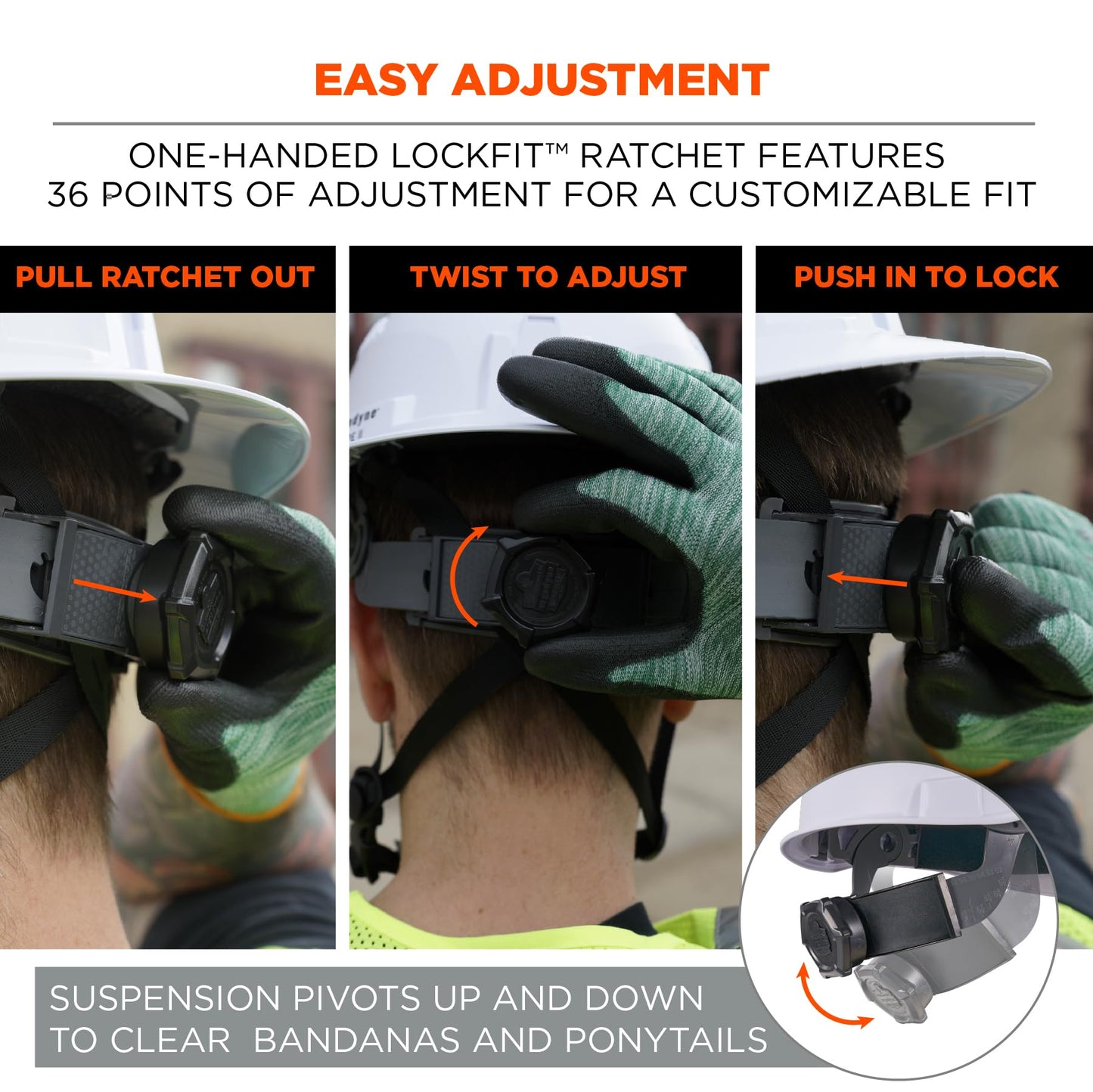 Ergodyne Skullerz 8963 Full Brim Safety Helmet, Type 2 Class E Hard Hat with Chin Strap, ANSI/ISEA Z89.1-2014