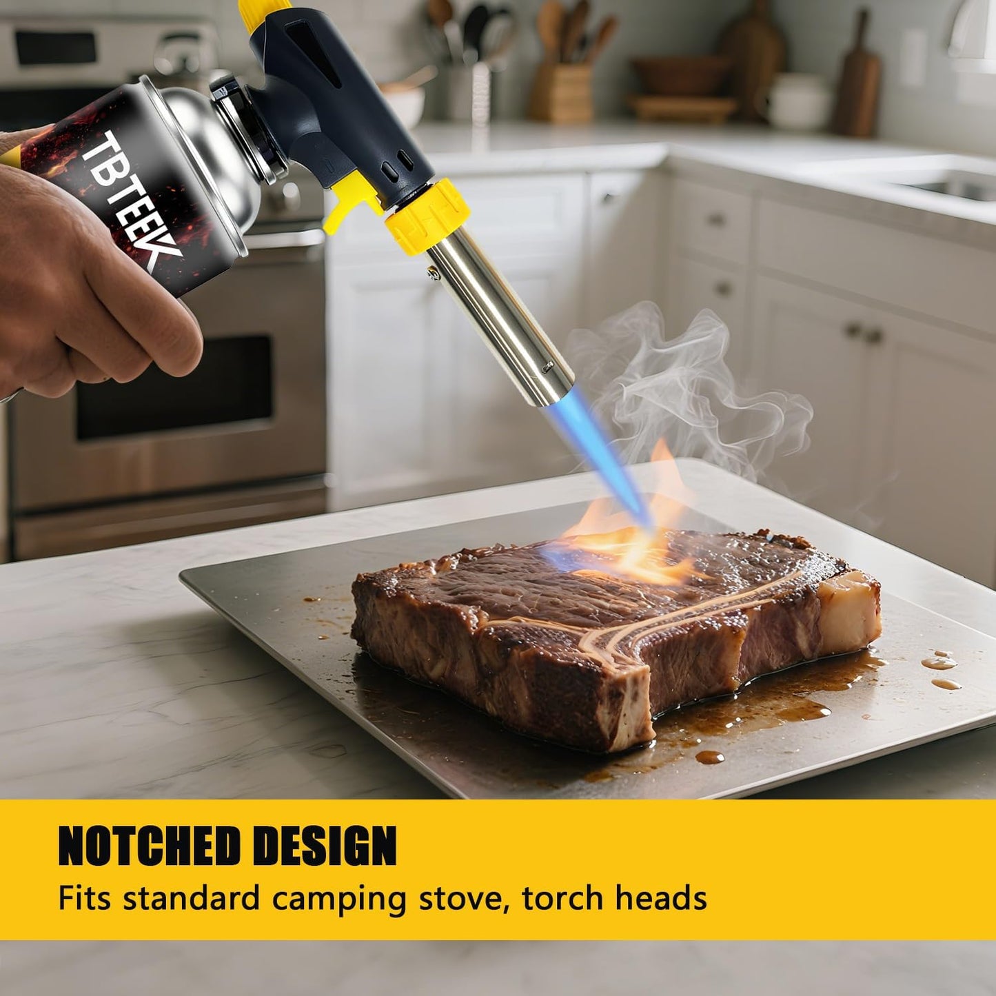 TBTeek Butane Fuel Canister - Premium 8 oz Pure Refined Butane Gas for Kitchen Torch, Camping & Grilling