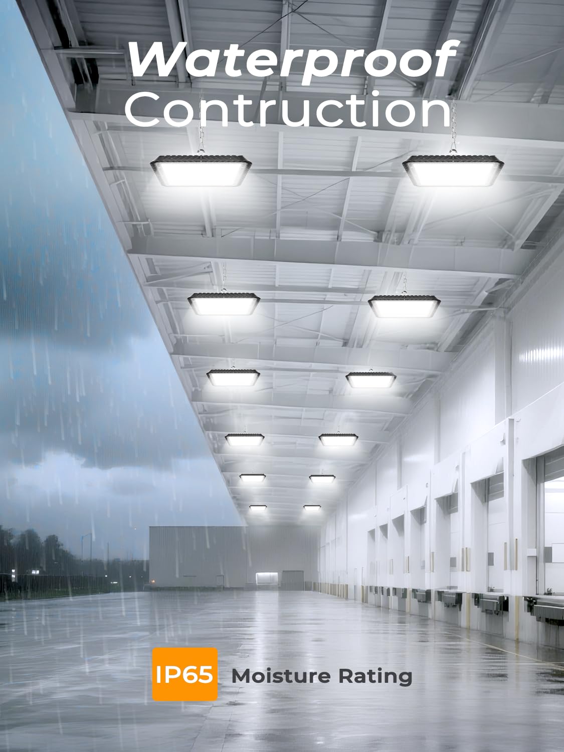 ONLYLUX UFO LED High Bay Lights 200W Upgraded Square, 30000LM 5000K Daylight High Bay LED Shop Lights for Warehouse Workshop Factory Gym, IP65 Waterproof Shop Lights, 120V-277V Garage Light (6 Pack)