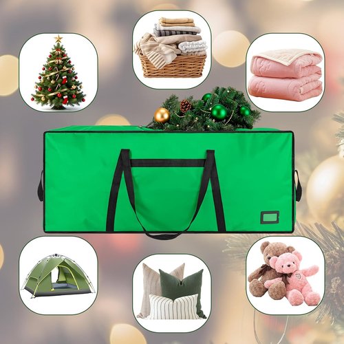 Heavy Duty Christmas Tree Storage Bag by [Brand Name] - Large Capacity with Reinforced Handles & Dual Zippers | Fits 3FT-4.5FT Artificial Trees - Green