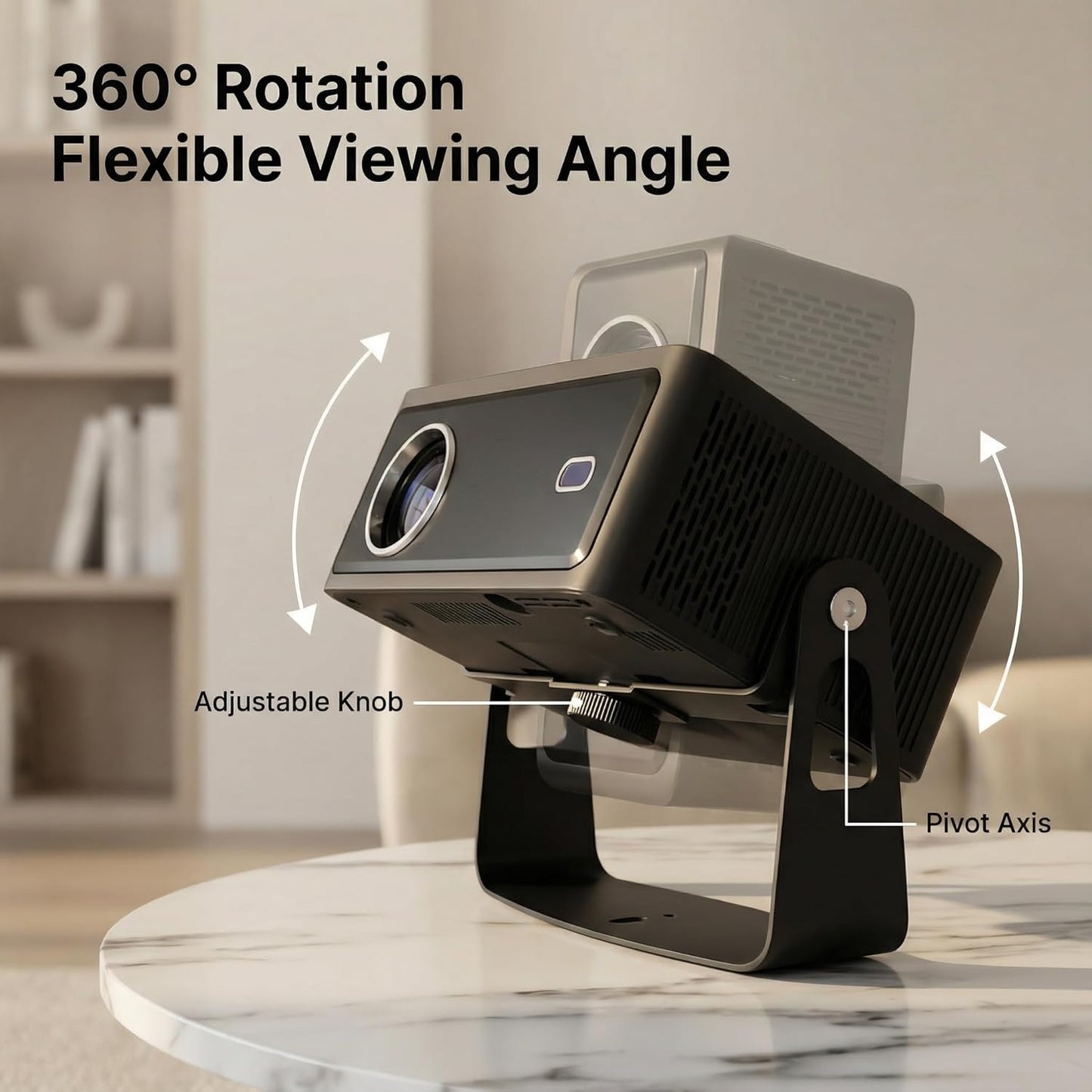 DAWASAPAT 1/4" Setup MINI Tabletop Projector Holder Mount with Screw & Cable Ties, Easy Stand for Most Projectors