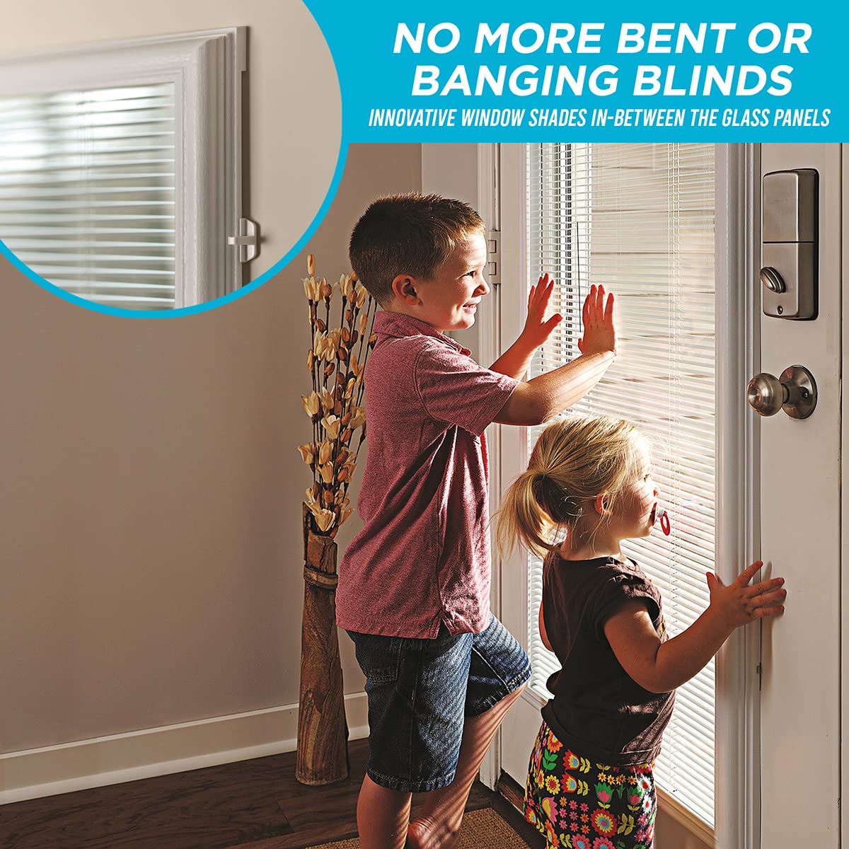 ODL Add On Blinds for Raised Frame Doors - Outer Frame Measurement 24" x 38" - Home Improvement - Easy to Install, Use and Maintain - Innovative Window Shades Behind The Tempered Safety Glass Panels
