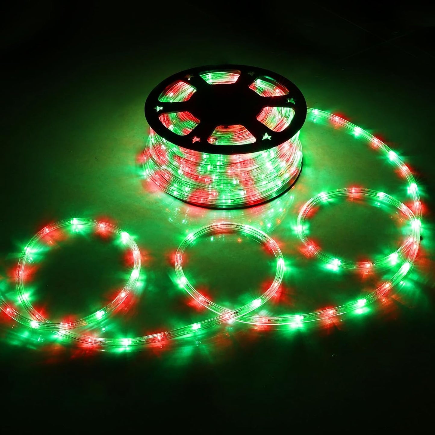 Skiennix 50ft LED Rope Lights - Waterproof Connectable Tube Lights with 8 Modes | Red & Green for Indoor/Outdoor Decor