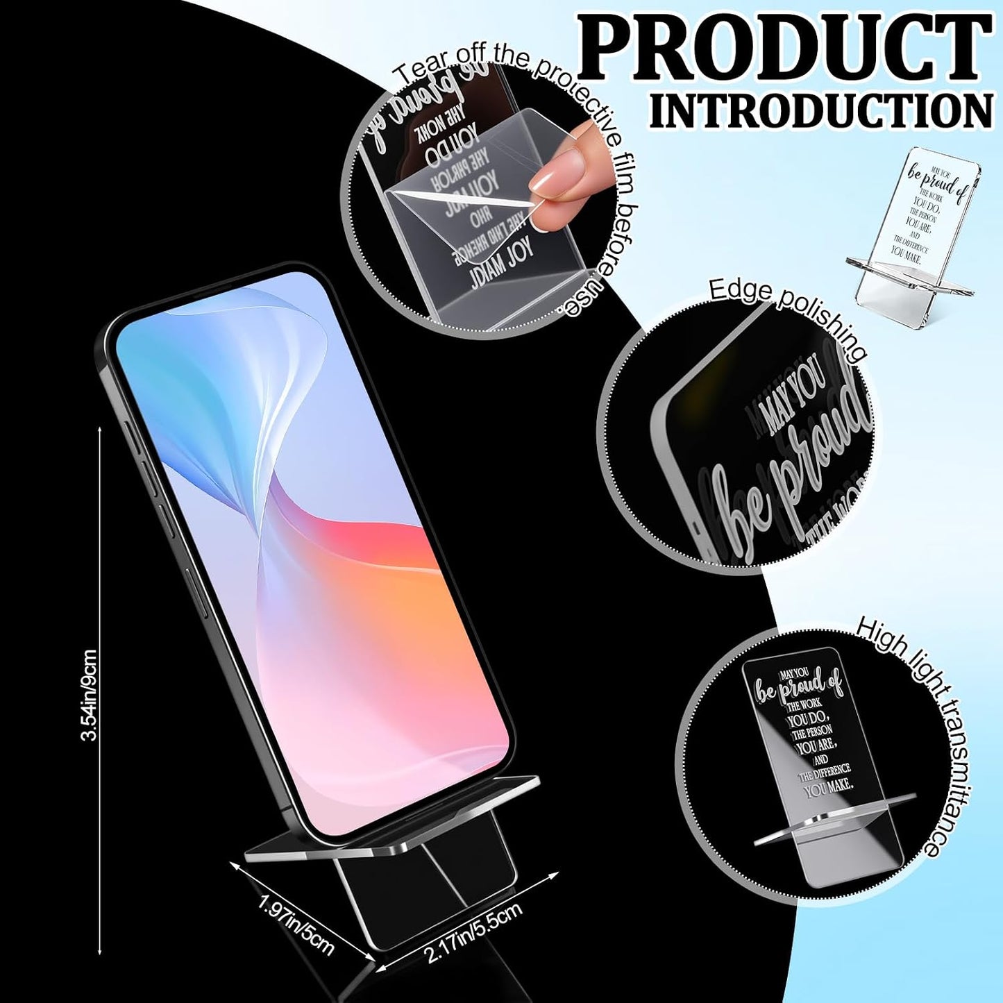 10 Sliner Pcs Employee Appreciation Gifts Bulk Acrylic Phone Stand for Desk Office Inspirational Thank You Gift