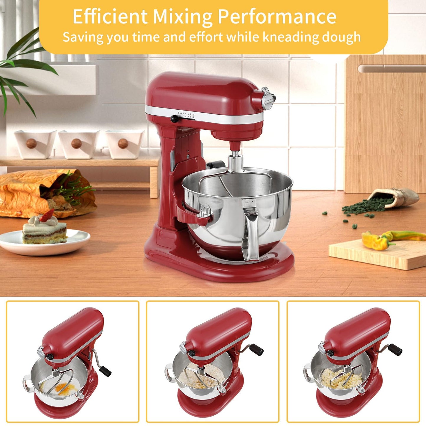 6 QT Flat Beater for KitchenAid Mixer, Stainless Steel Flat Beater Attachment for KitchenAid 5.5-6 Quart Bowl-Lift Stand Mixers, Fits Models KV25G0X, KP26M1X, Pro 600 Series