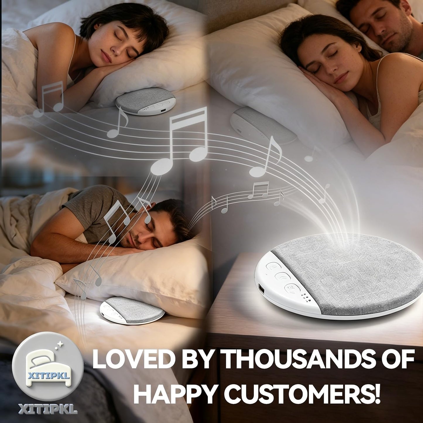 XITIPKL Bluetooth Pillow Speaker for Sleeping, Ultra-Thin Under Pillow Speaker for Side Sleepers, White Noise Sleep Aid