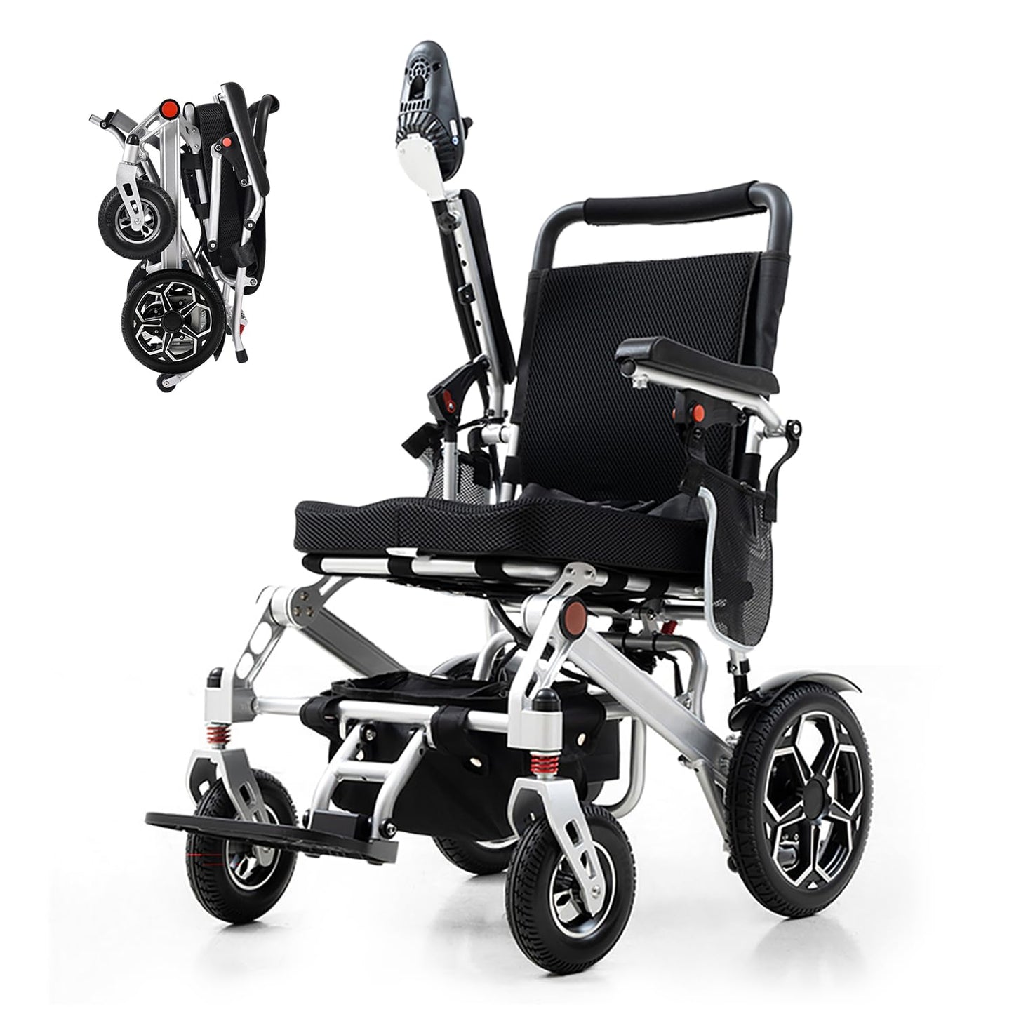 [2026 Upgrade] Electric Wheelchairs for Adults Foldable,Lightweight Motorized Wheelchairs for Seniors,Support 330 Lbs,15 Miles,Power Wheelchair for All-Terrain,500W Motor Wheelchair,Airline Approved