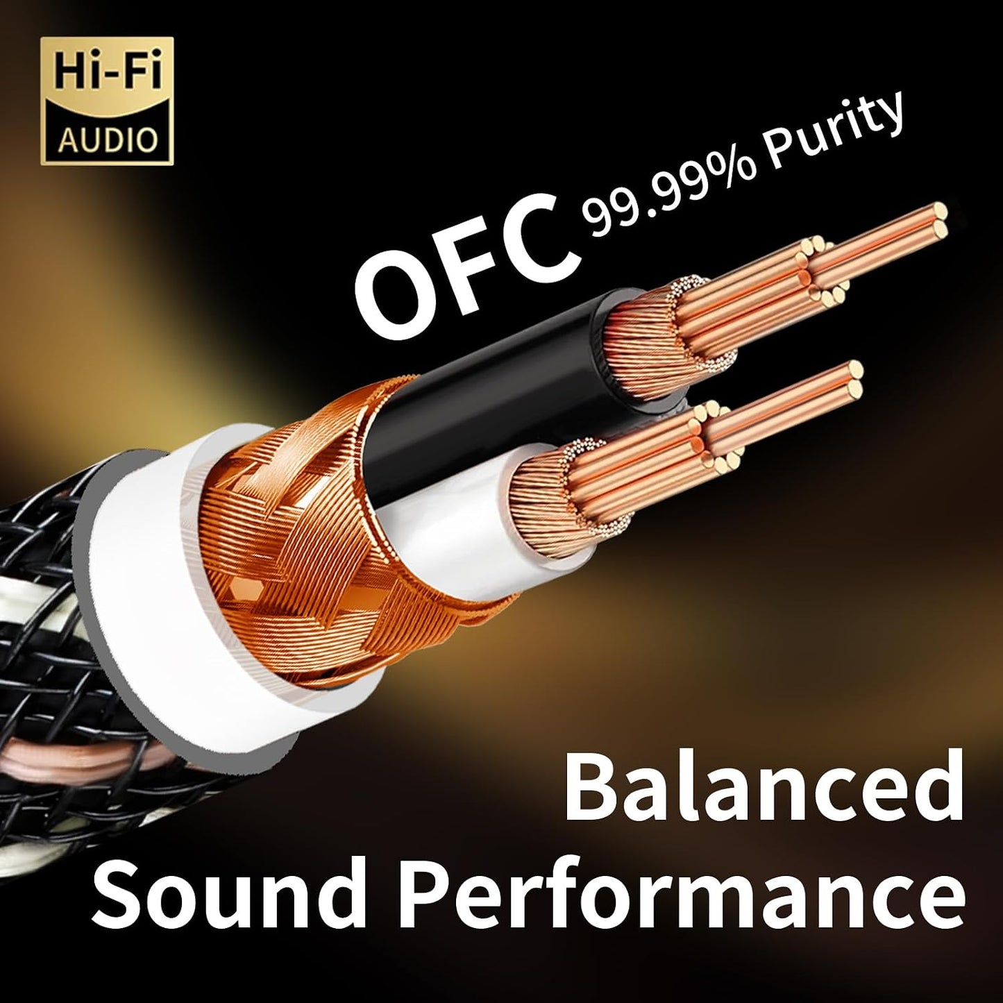 4.92ft 2RCA Male,15 AWG,4N Core,24K Player,Turntable(4.92ft/1.5m) Audiophile HiFi Audio RCA Cables - Male to OFC