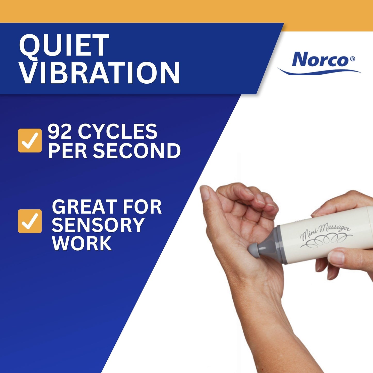 Norco Mini Massager – Portable Massage Gun for Scar Tissue Break Up, Massage, Hand, Finger, and Muscle Relief with 3 Silicone Attachments | NC70209