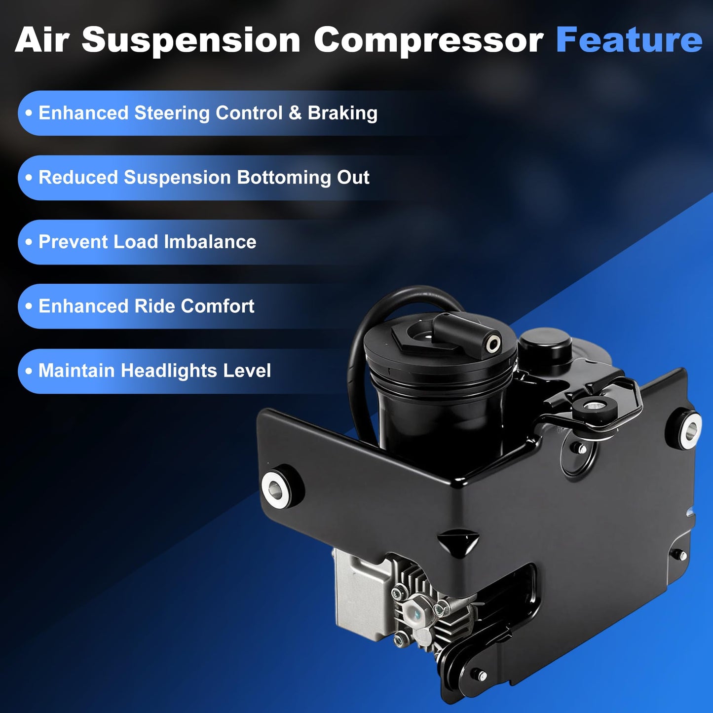 Motoforti Air Suspension Compressor Pump for Ford Expedition for Lincoln Navigator 2007-2018 7L1Z-5319-AE Air Ride Compressor Level Control with Bracket 949-202 7L1Z-5319-A