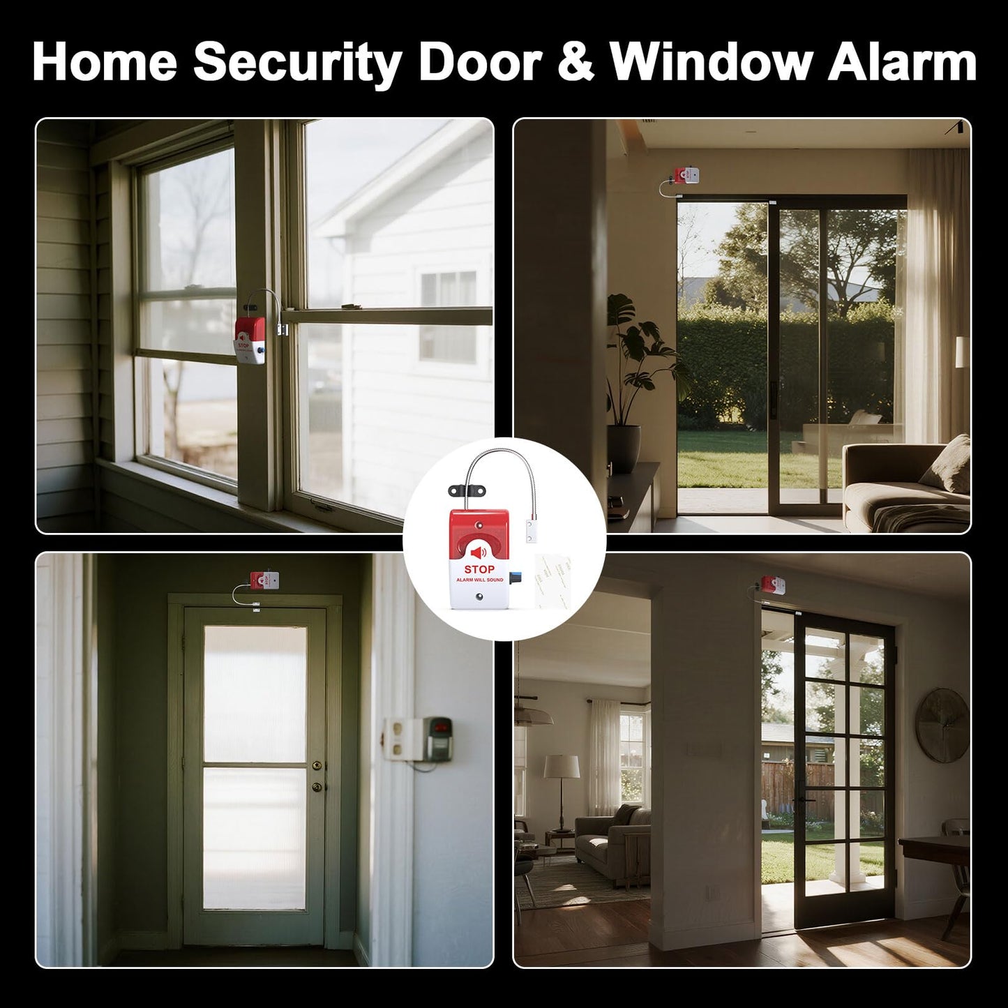 Exit Door Alarm with 110dB Siren, Emergency Exit Security Device, Easy Installation, Battery Powered, Magnetic Sensor for Unauthorized Entry Prevention, Home, Warehouse, Office, Retail Use