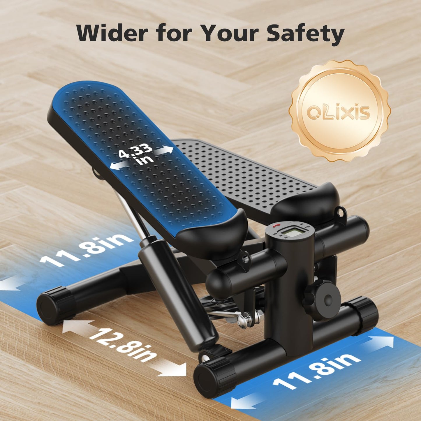OLIXIS Steppers for Exercise at Home Workout Equipment, Mini Stepper Exercise Machine 300lbs, Twist Step with Resistance Bands, Cardio Weight Loss Equipment Home Fitness,Black Pro