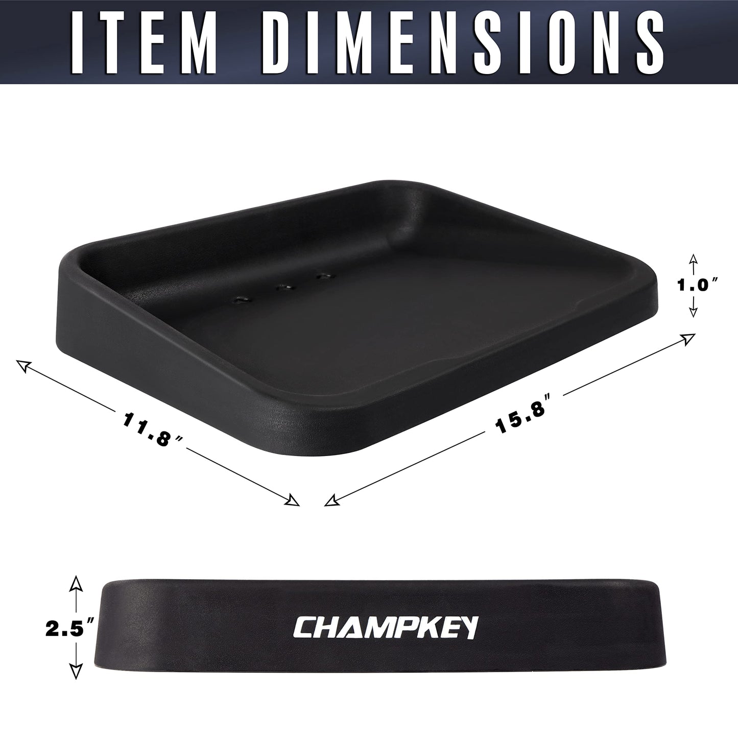 CHAMPKEY Heavy Duty Rubber Golf Ball Tray with 16 Foam Golf Balls | Excellent Durability and Stability for Indoor and Outdoor Training