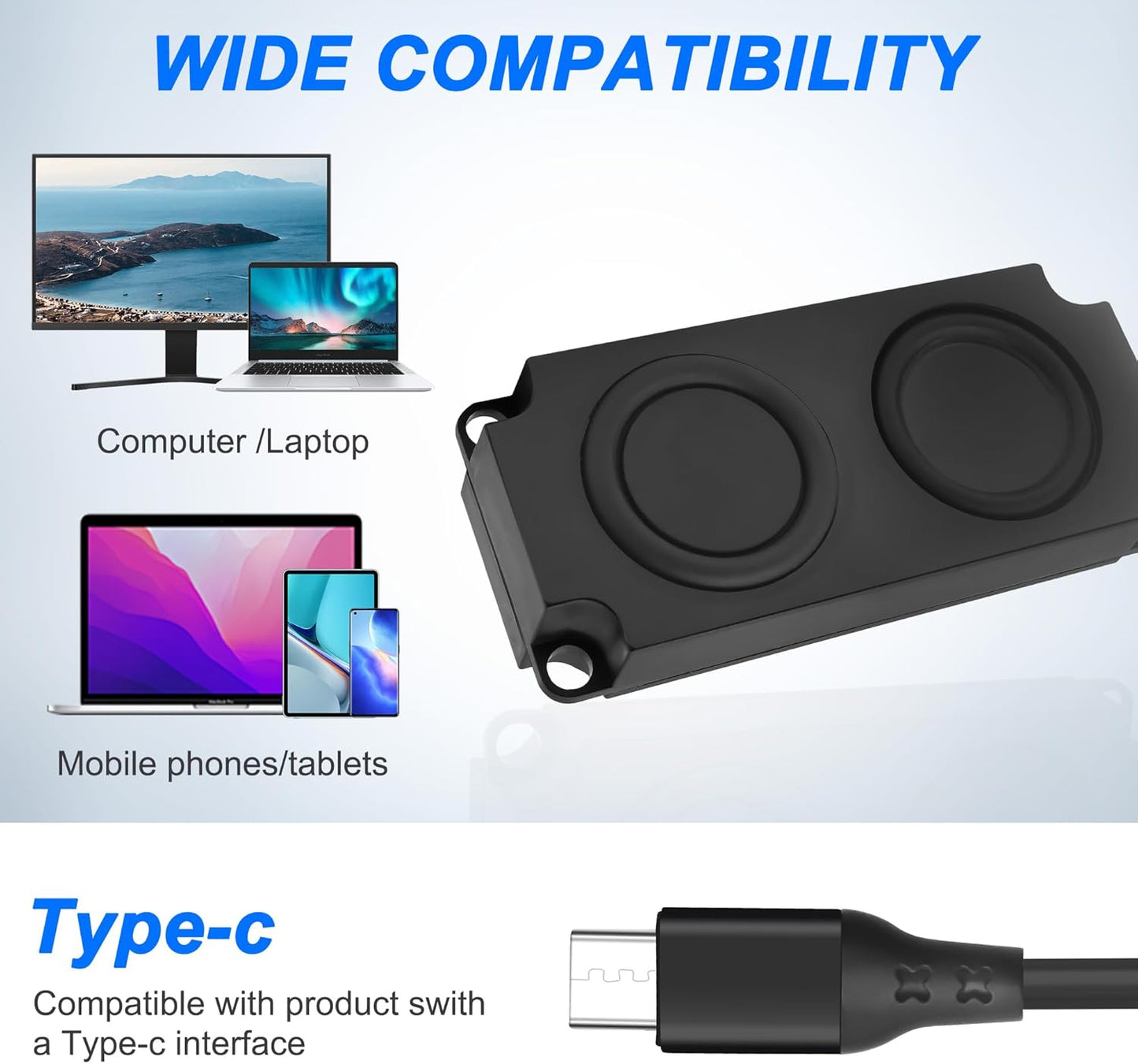XMSJSIY 3W Phone-1 USB Type C Computer Speaker Laptop Speaker Portable Plug-in External Speaker for Desktop PC Laptop