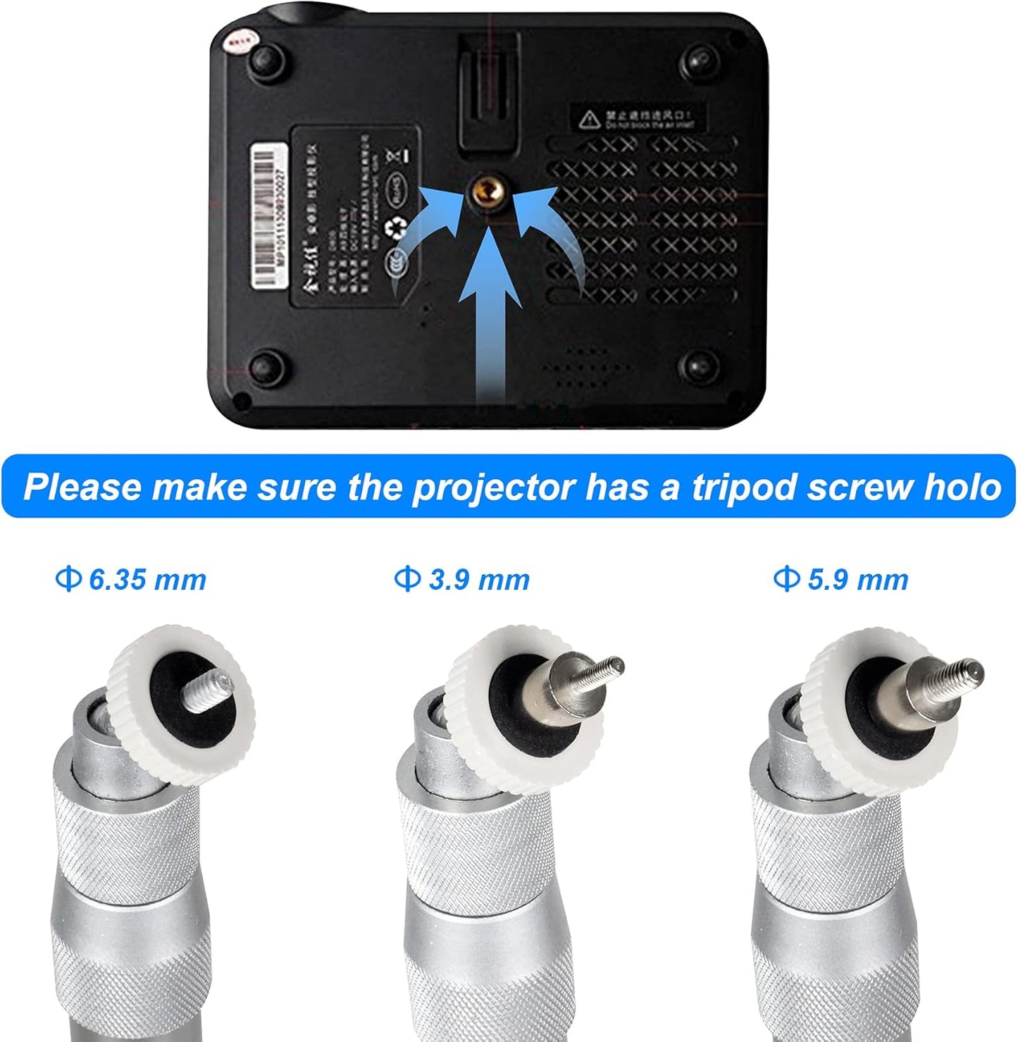 YiePhiot 15-24in Universal Projector Mount - Extendable Height Wall Hanger for DLP & Video Projector