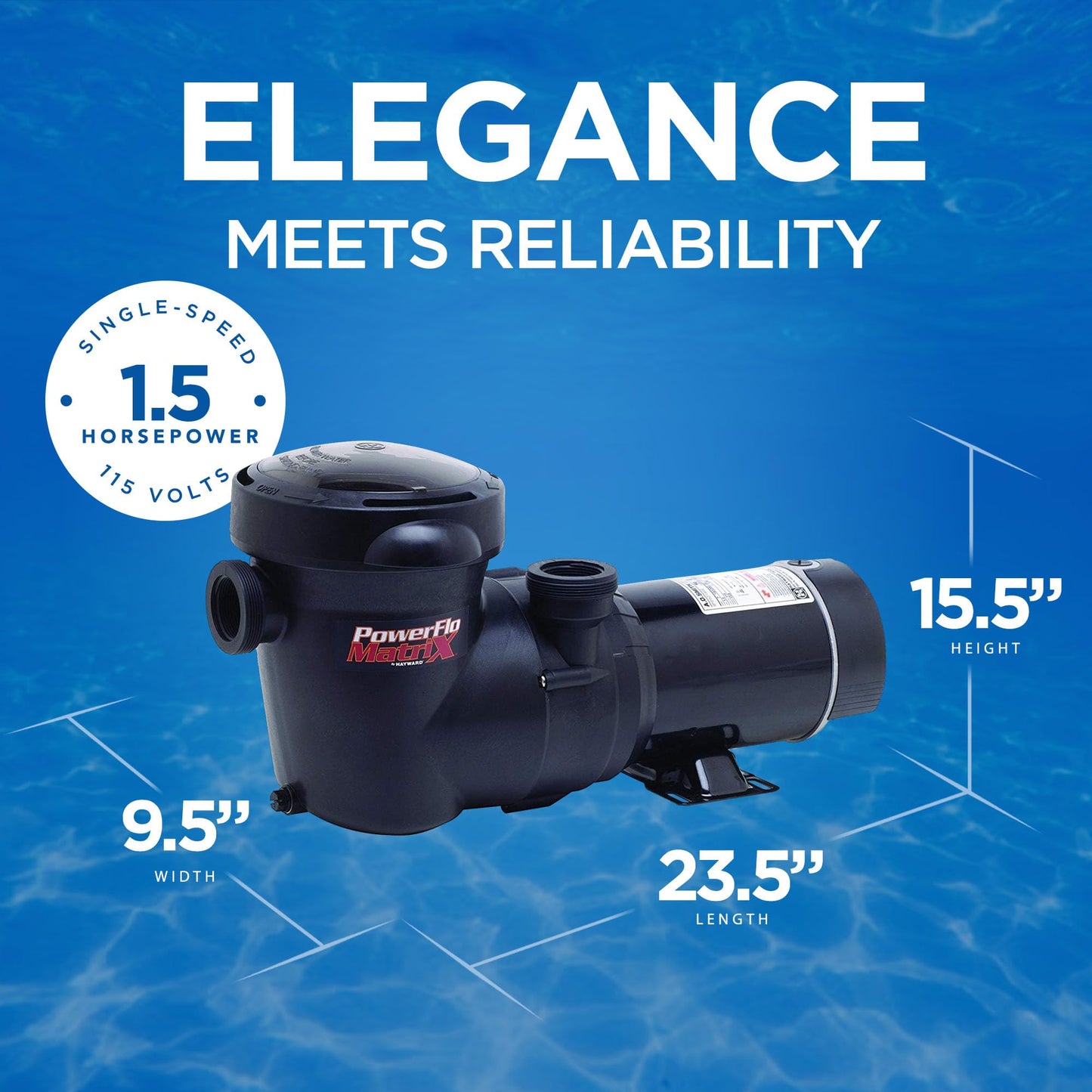Hayward W3SP1593 PowerFlo Matrix Above Ground Pool Pump, 1.5 HP