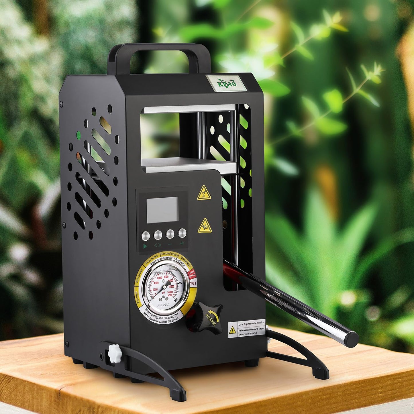 10 Tons Heat Press Machine with 5.5" X 5.5" Dual Heated Plates Manual Press with LCD Digital Display Screen & Precise Pressure Gauge 110V/220V