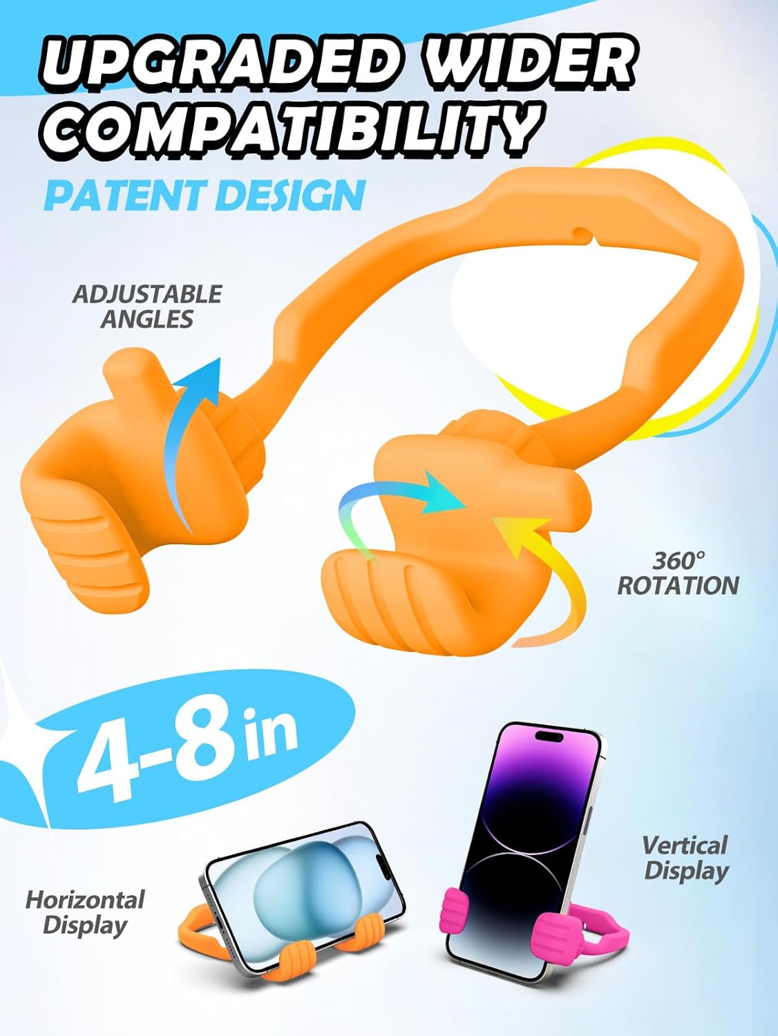 CALDEVER Gifts for Mothers Day Teens Girls Boys Kids Adults Gifts Cell Phone Stand: UPGRADE Adjustable Thumbs Up Lazy