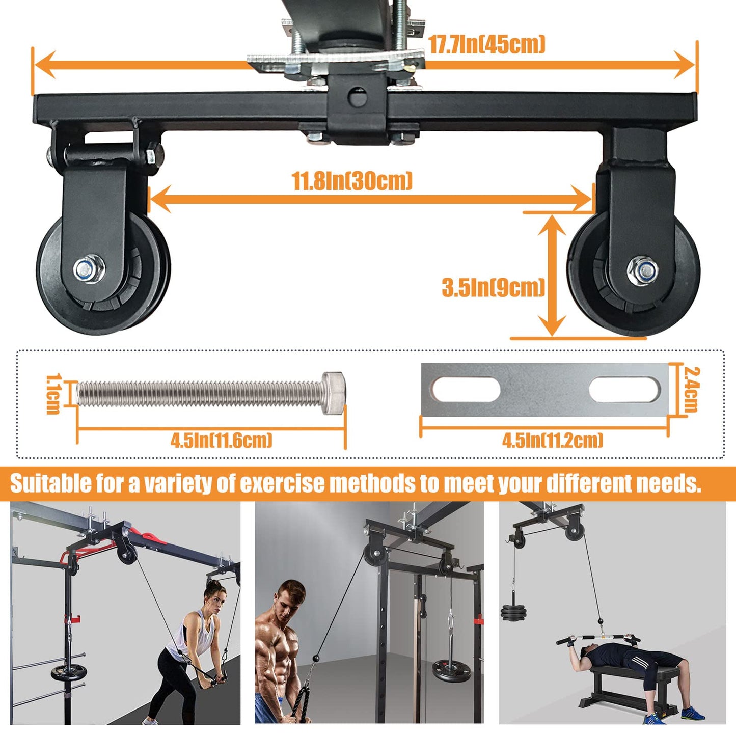 KORIKAHM Upgraded Cable Pulley System for Home Gym, LAT Pull Down Machine, Weight System for Cable Machine, Strength Training Power Cages Racks (Style 1)