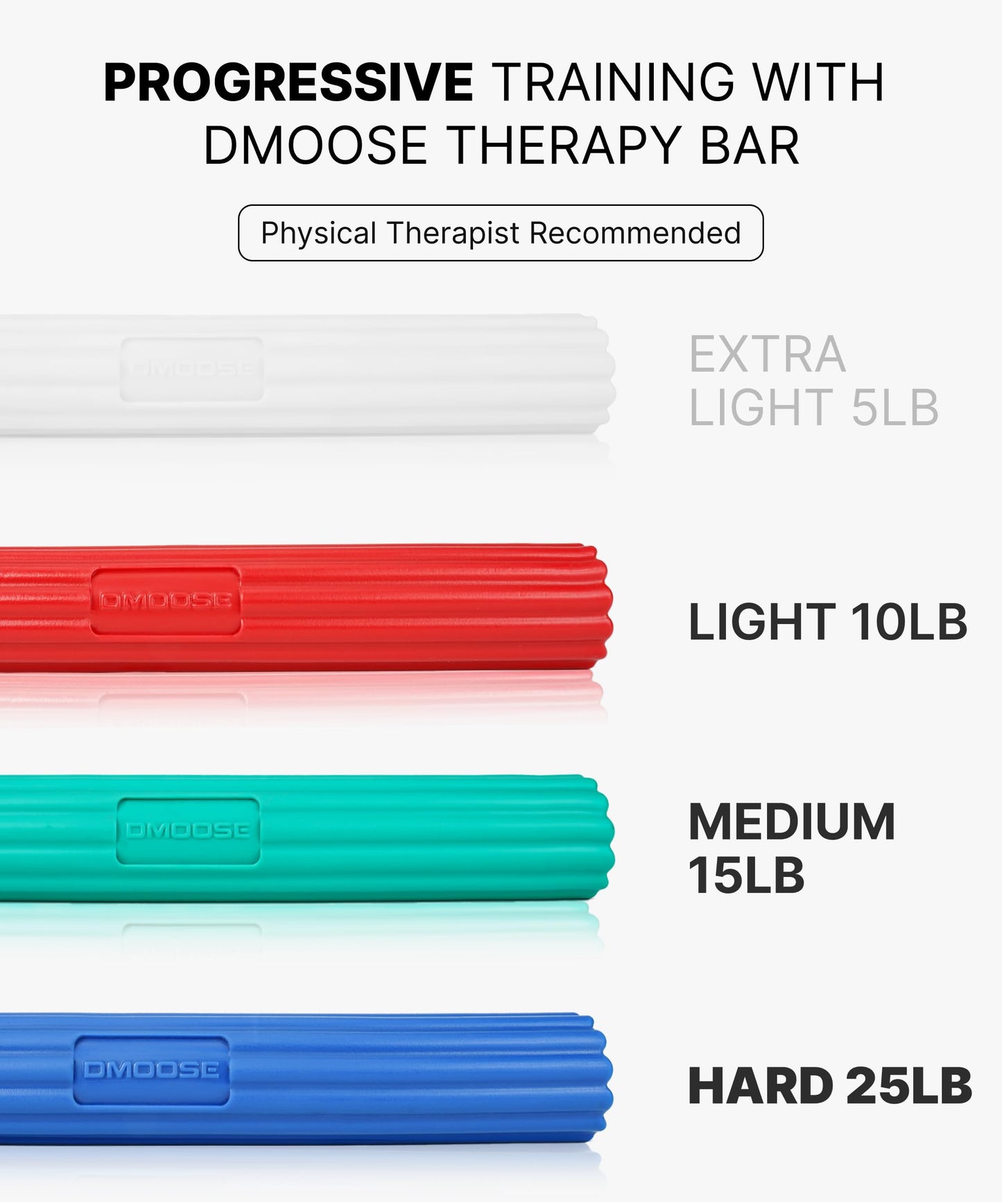 DMOOSE FITNESS Flex Bar (3 in 1-Red, Green & Blue)