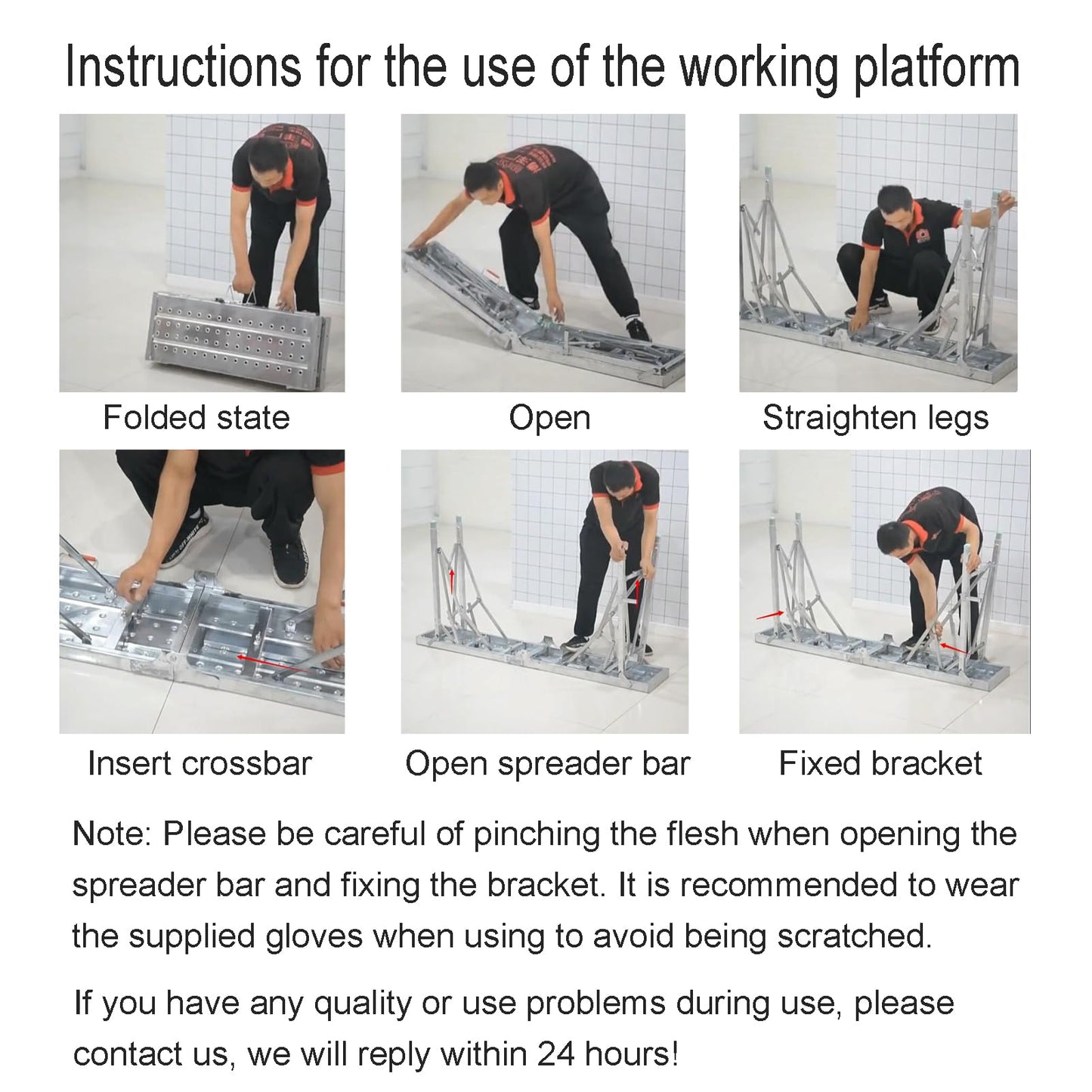 HIYOUGO Scaffolding Platform Adjustable Height, Folding Work Platform, Aluminum Portable Scaffolding Ladder, Non-Slip Portable Work Bench 660lbs Capacity for Drywall, Cleaning RV, 140 × 25cm