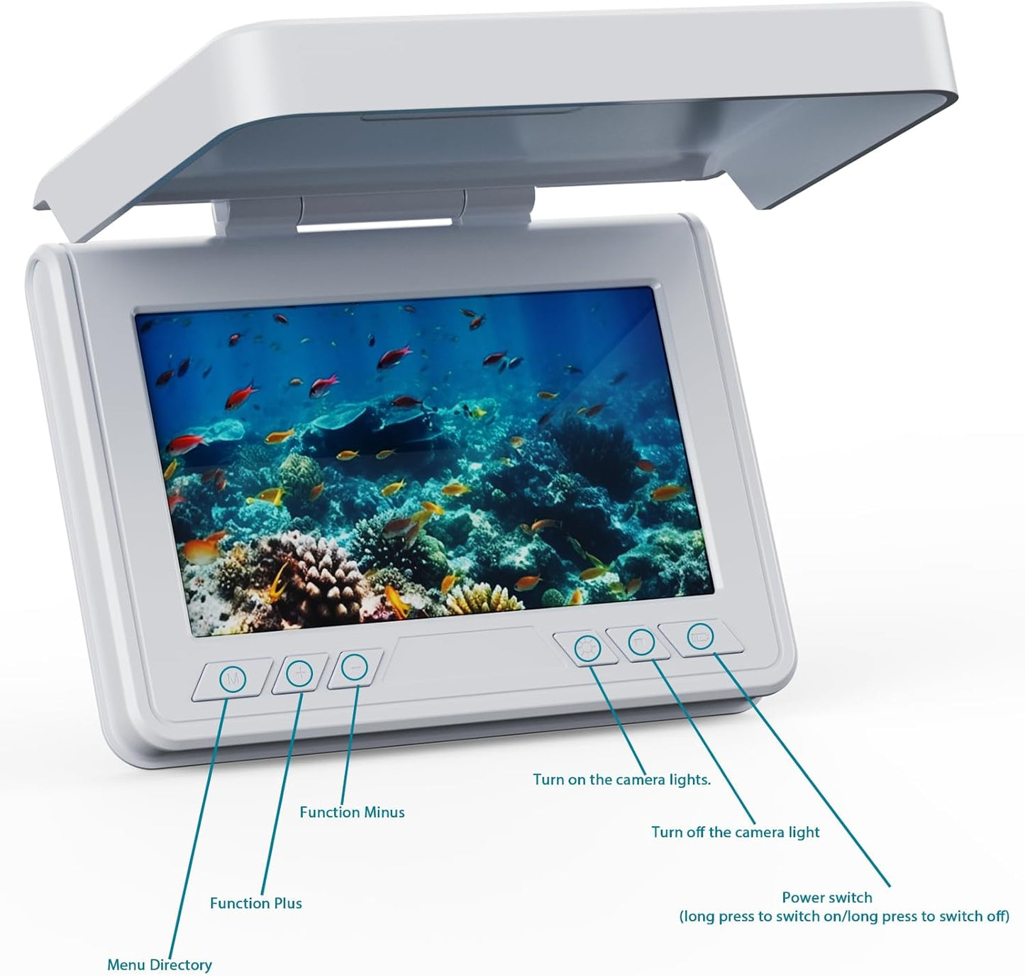 220 4.3" 5000mAh 65ft (65FT) FourQ Underwater Fishing Camera, Ultra-Wide Angle Video Fish Finder with HD LCD Monitor