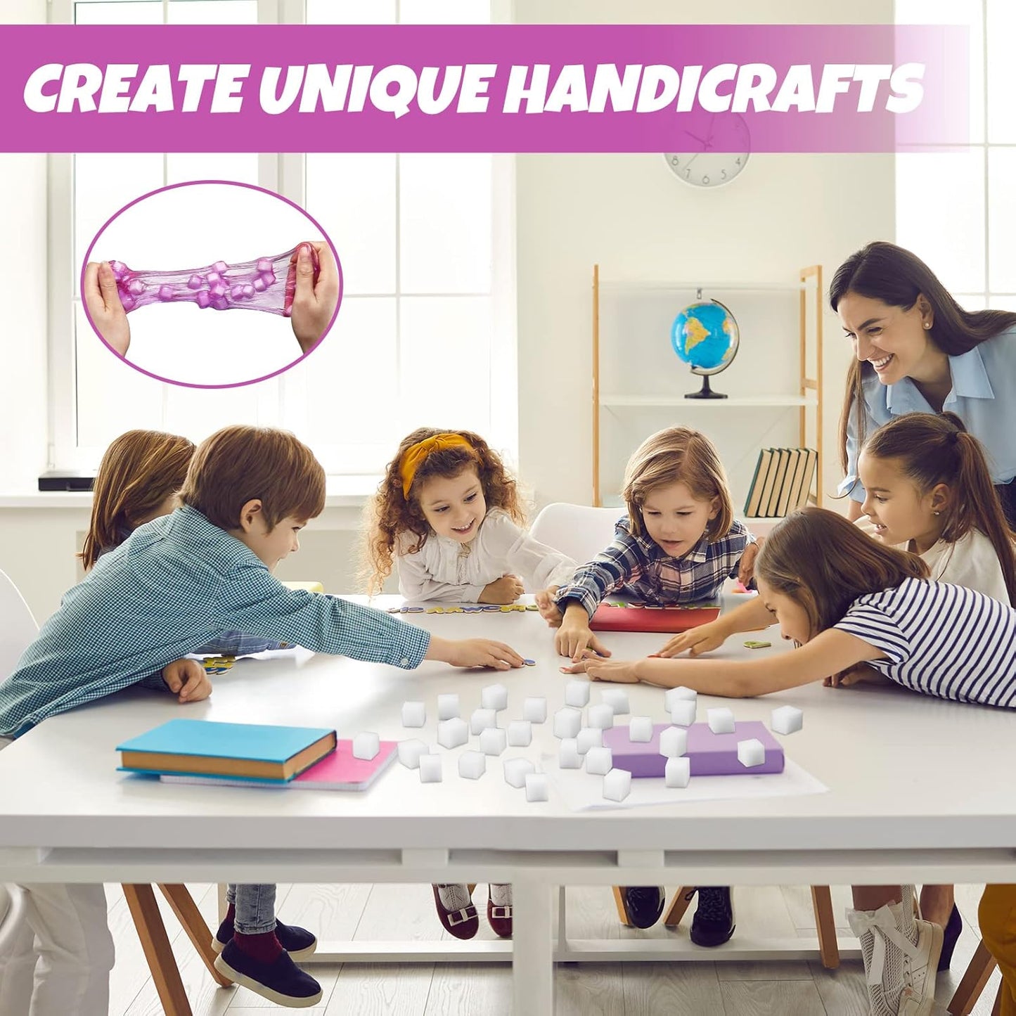 Skiennix 400 Pcs Jelly Cube Charms - Colorful DIY Art Accessories for Kids