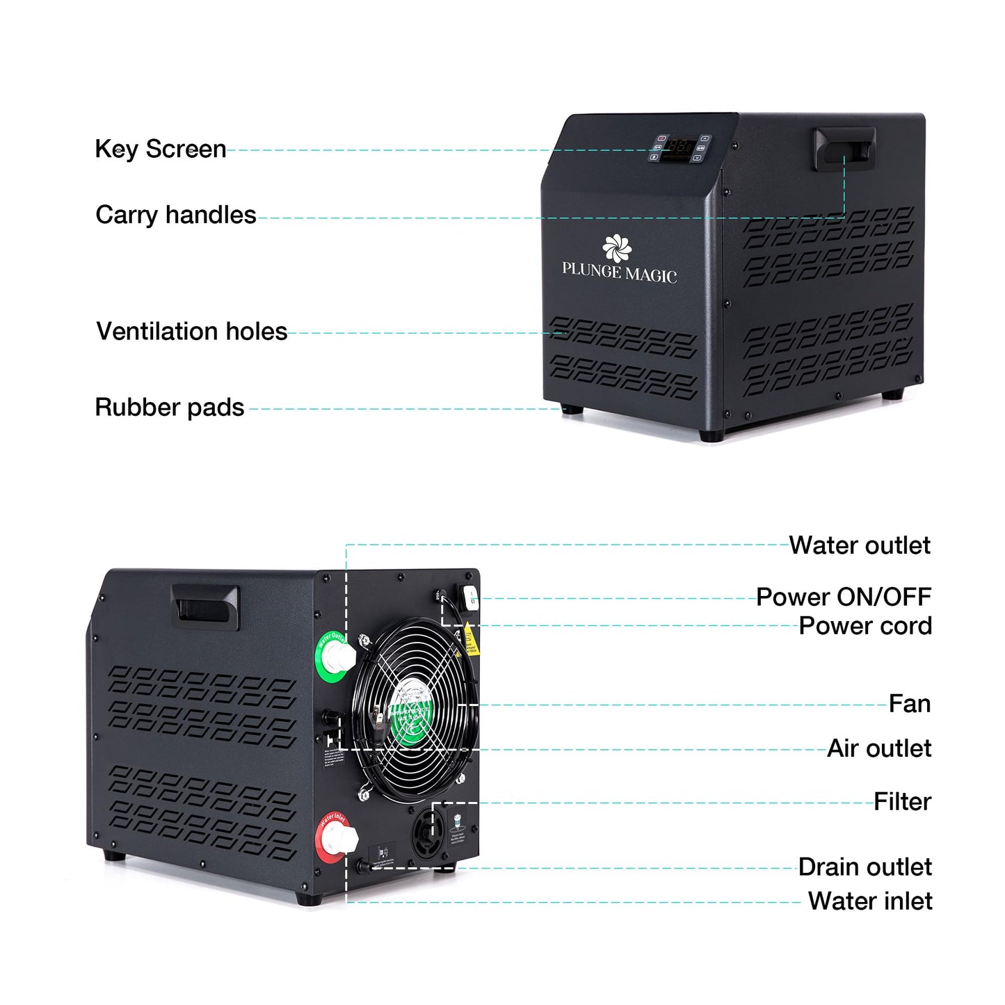 Plunge Magic M3 Smart Cold Plunge Chiller for Ice Baths 1/3HP | Precise Temperature Control | Mobile App Control | Quick 5-Minute Setup | Energy-Efficient | Boost Recovery, Sleep, & Fat Loss